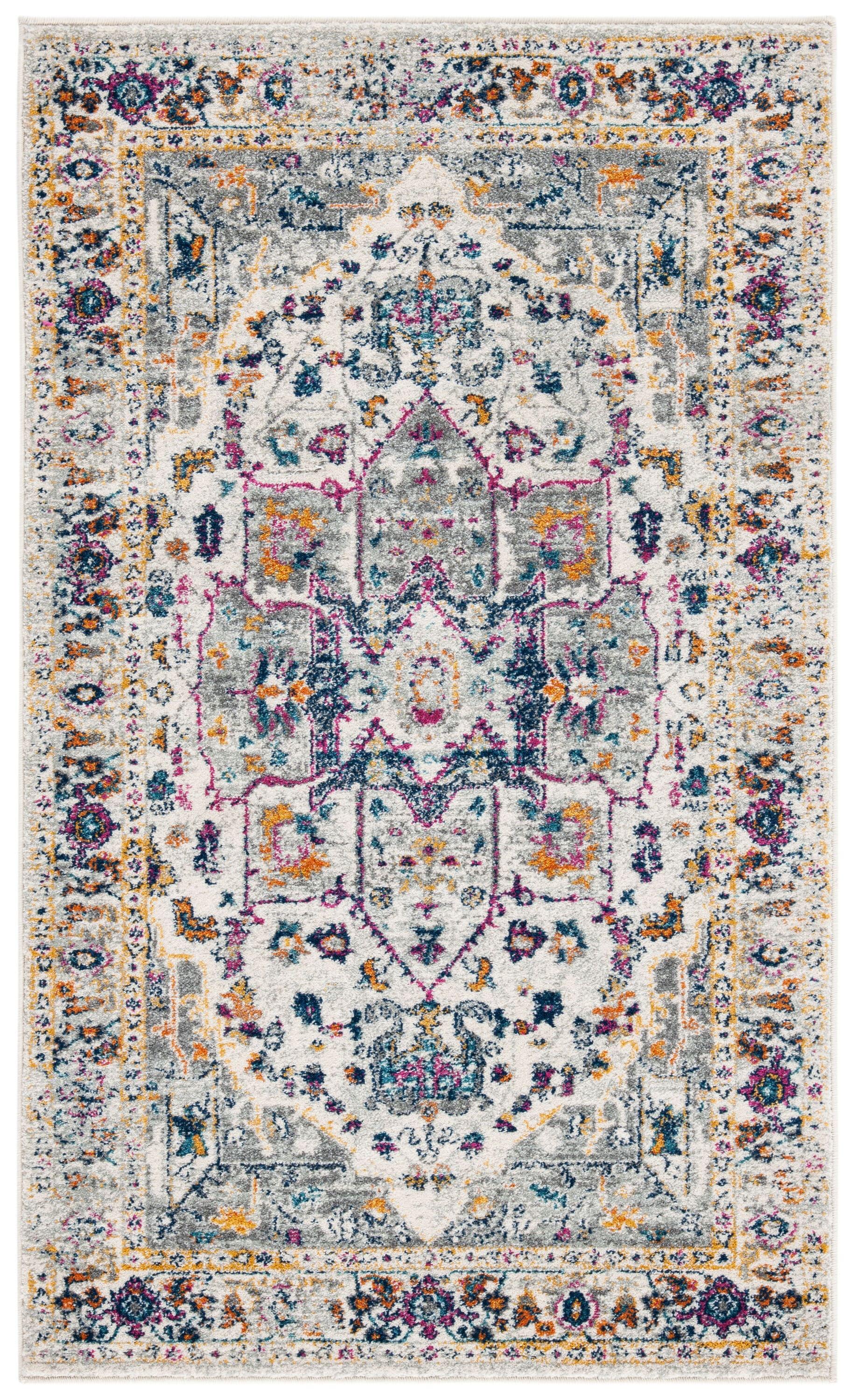 Evoke EVK275 Power Loomed Area Rug - Ivory/Grey - 3'x5' - Safavieh.