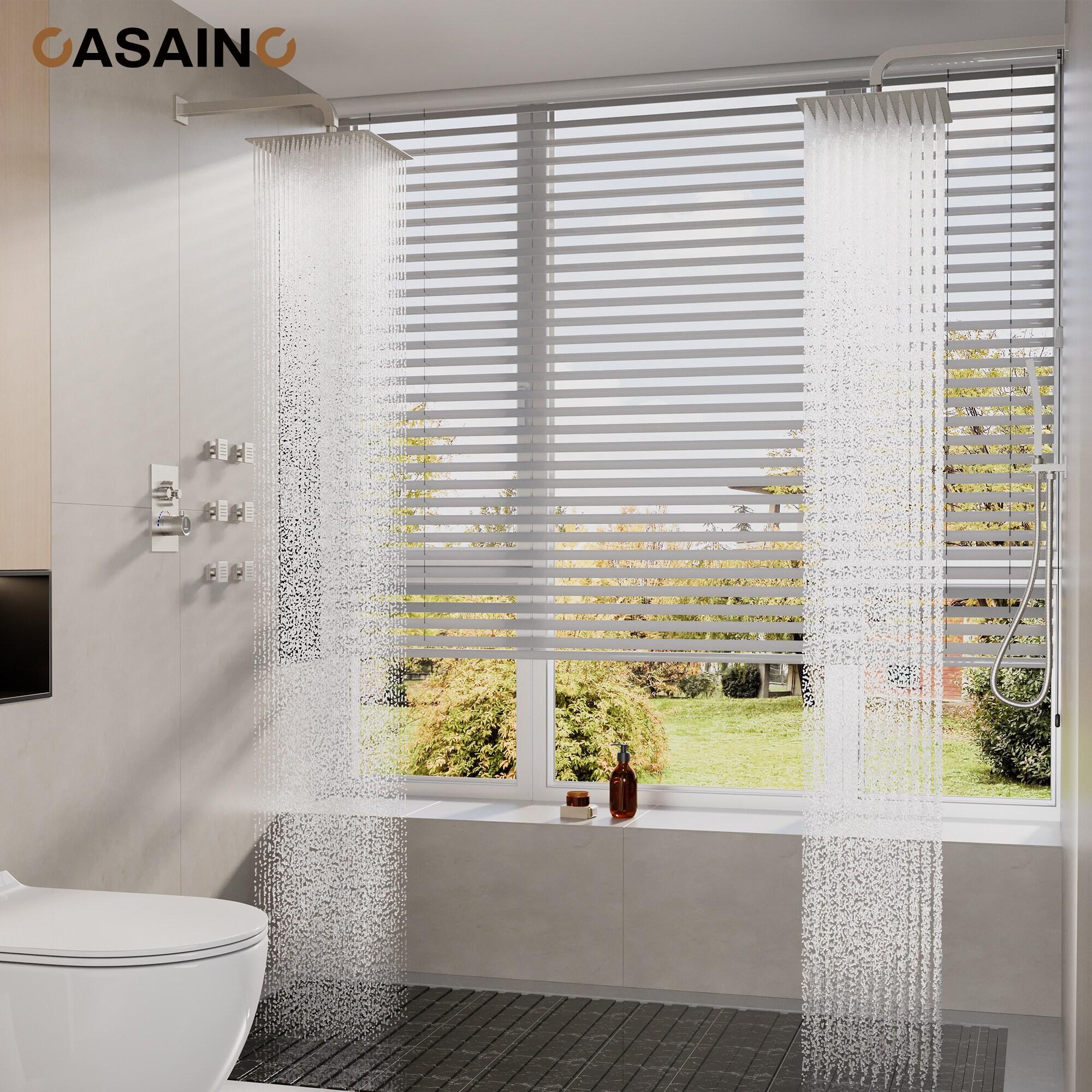 CASAINC Single Handle Thermostatic 4-function Shower Faucet Dual Showerhead