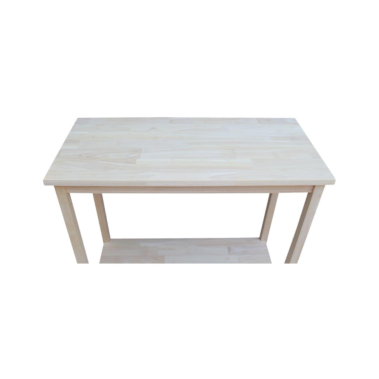 International Concepts 29" Rectangular Portman Accent Table Unfinished : Hardwood Furniture, Fixed Shelf, Dry Dust Care