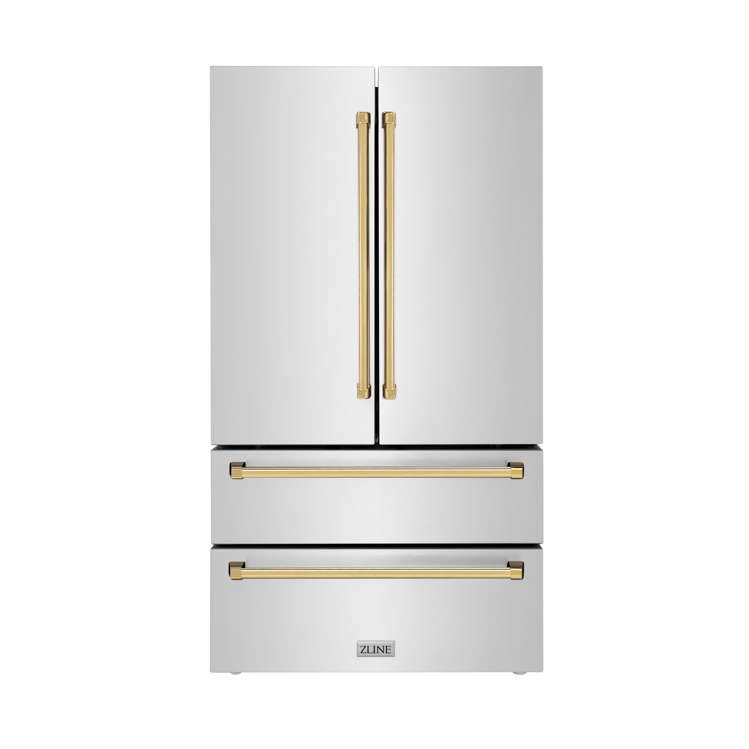 ZLINE Autograph Edition 36 in. Counter-Depth Refrigerator in Stainless Steel & Handles