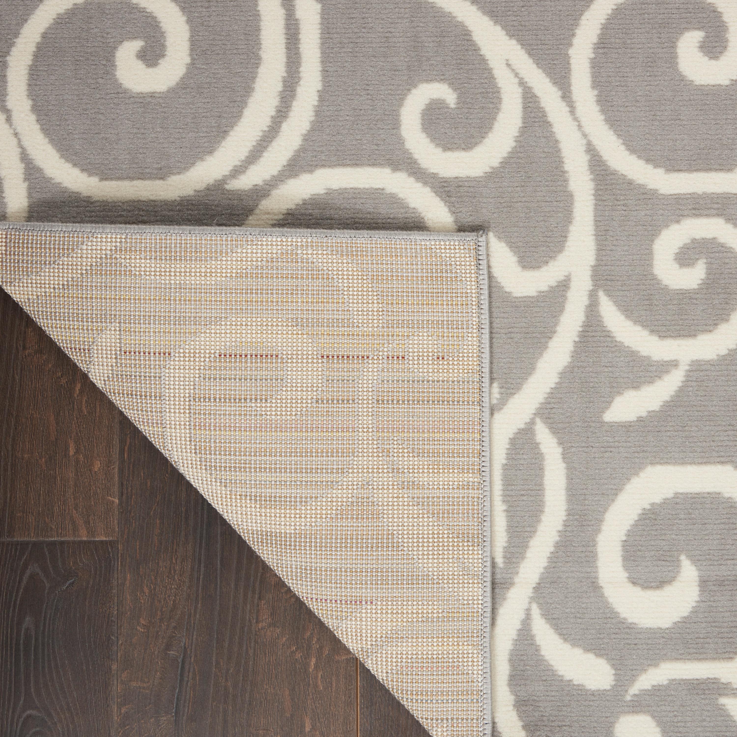 Nourison Grafix 6' x 9' Grey Area Rug Bohemian Contemporary Botanical by Nourison