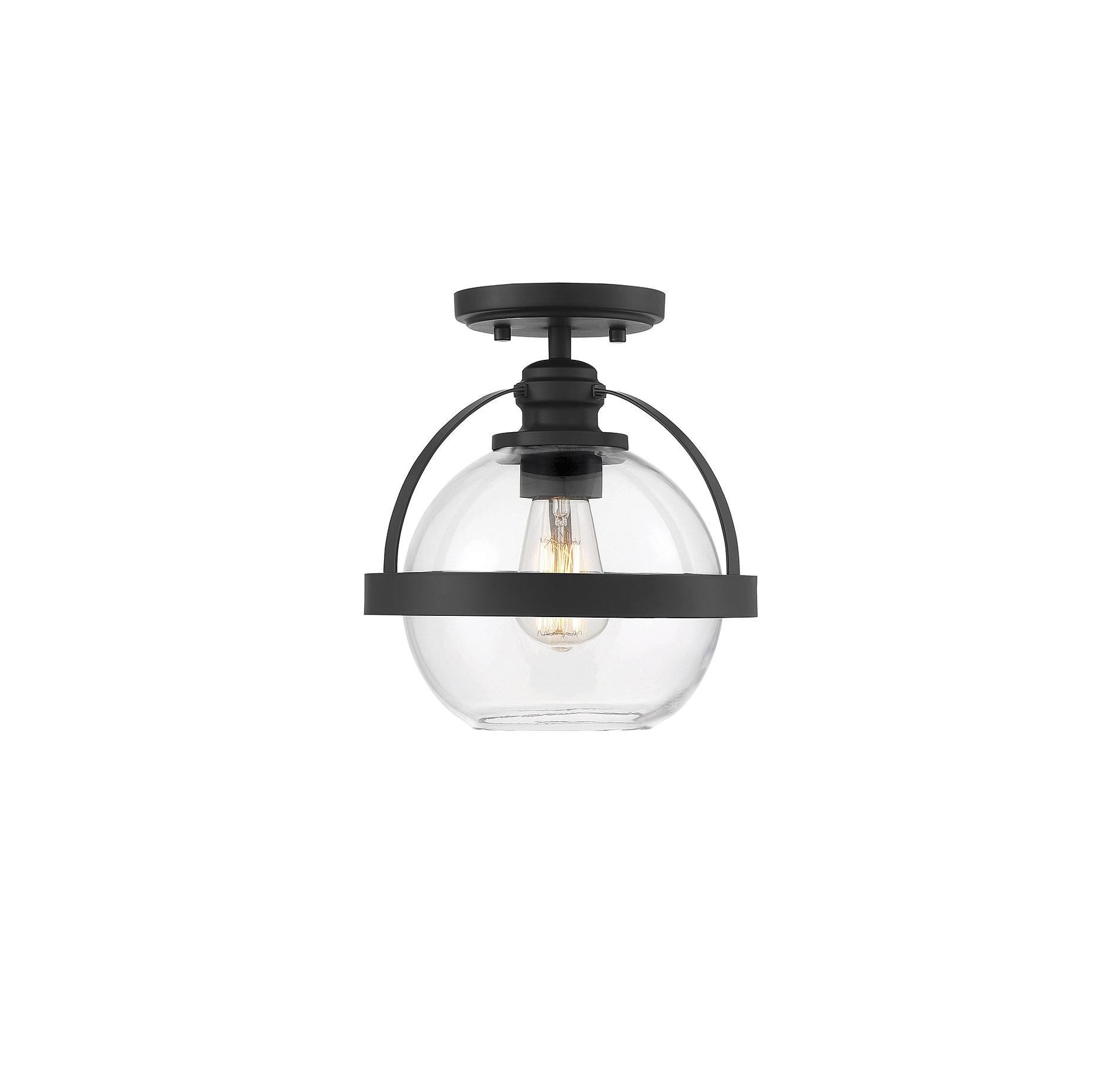 Savoy House Pendleton 1 - Light Semi-Flush Mount in  Matte Black