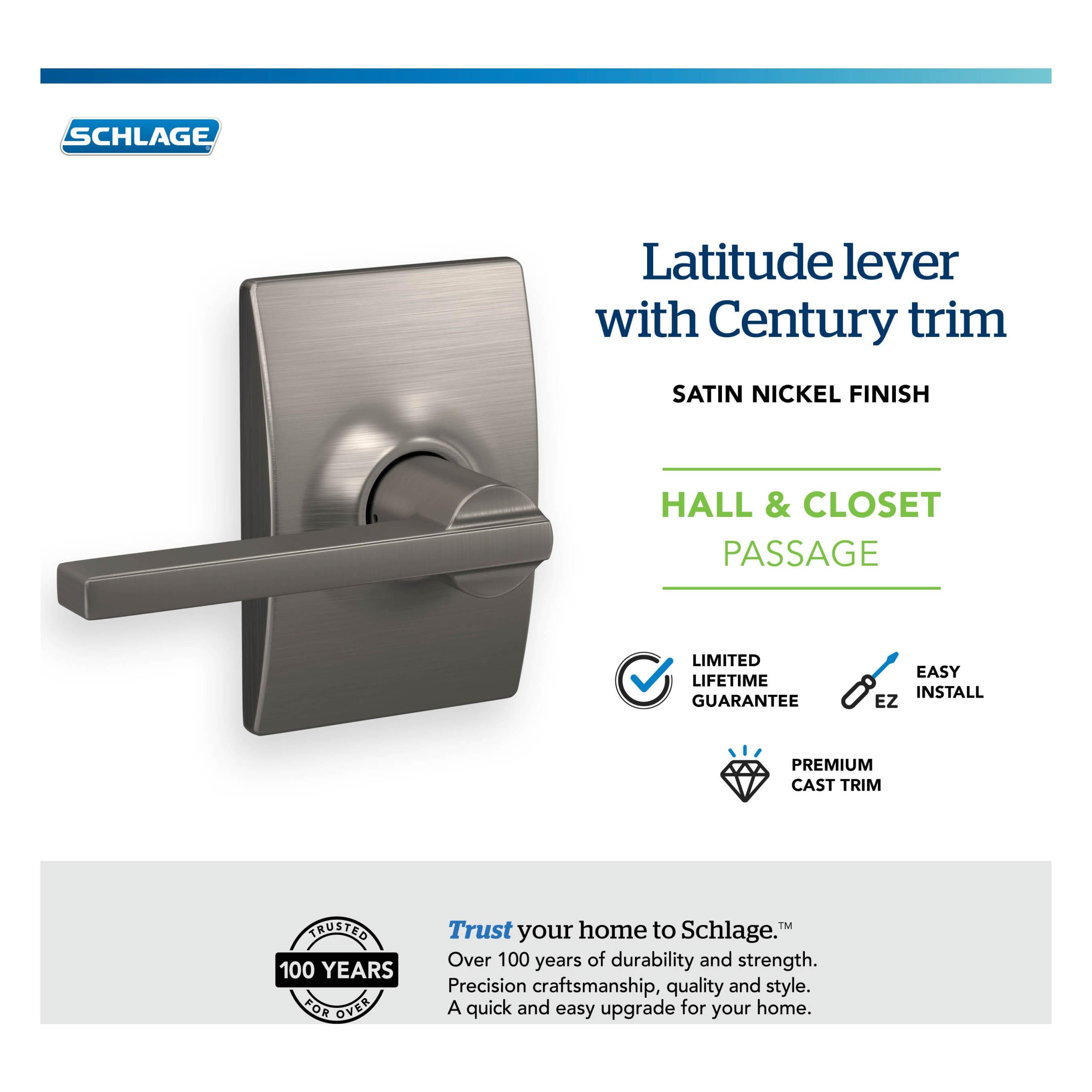 Latitude Passage Door Lever with Century Rosette