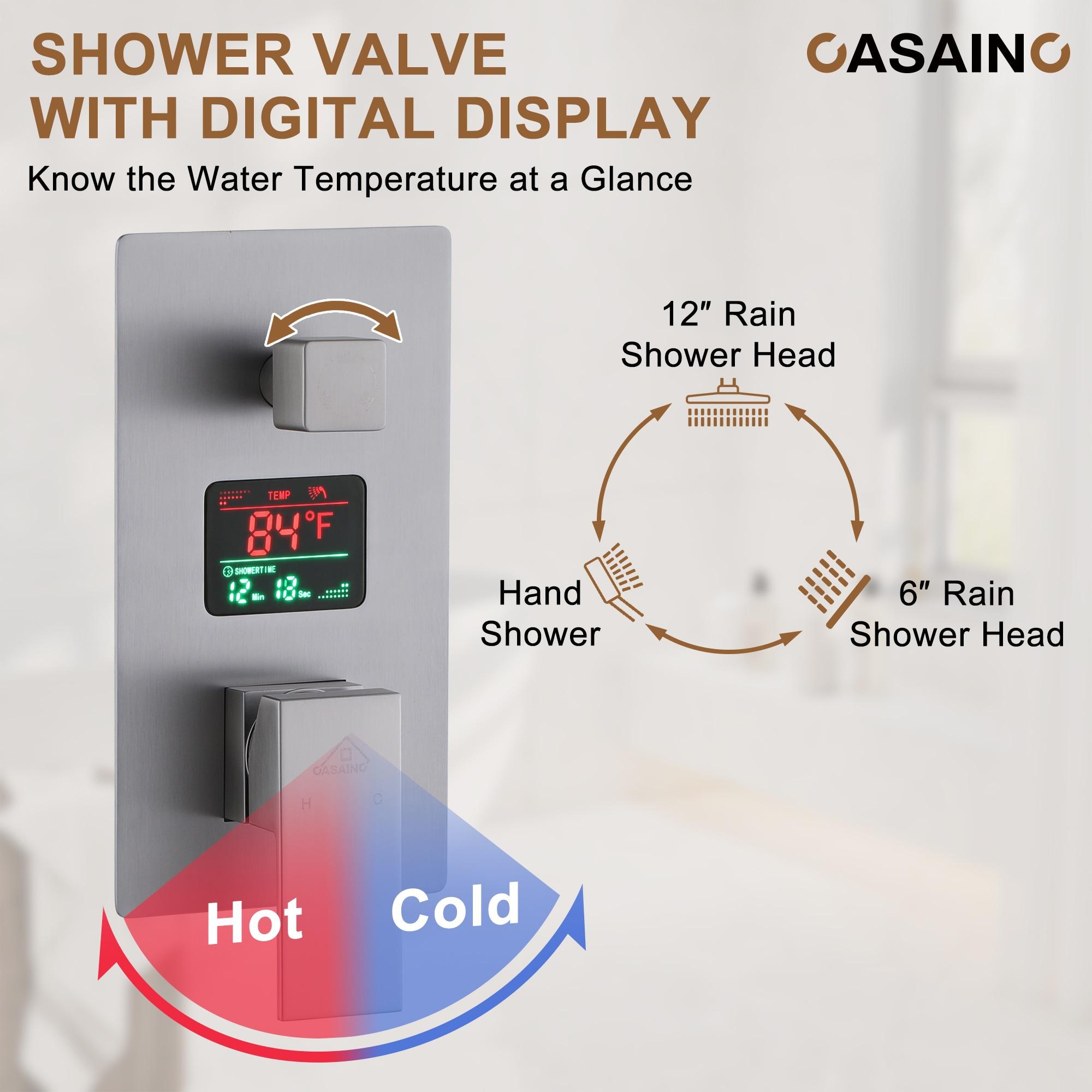 Rainfall Symphony Dual Shower Head Pressure-Balanced Complete Shower System with Digital Display