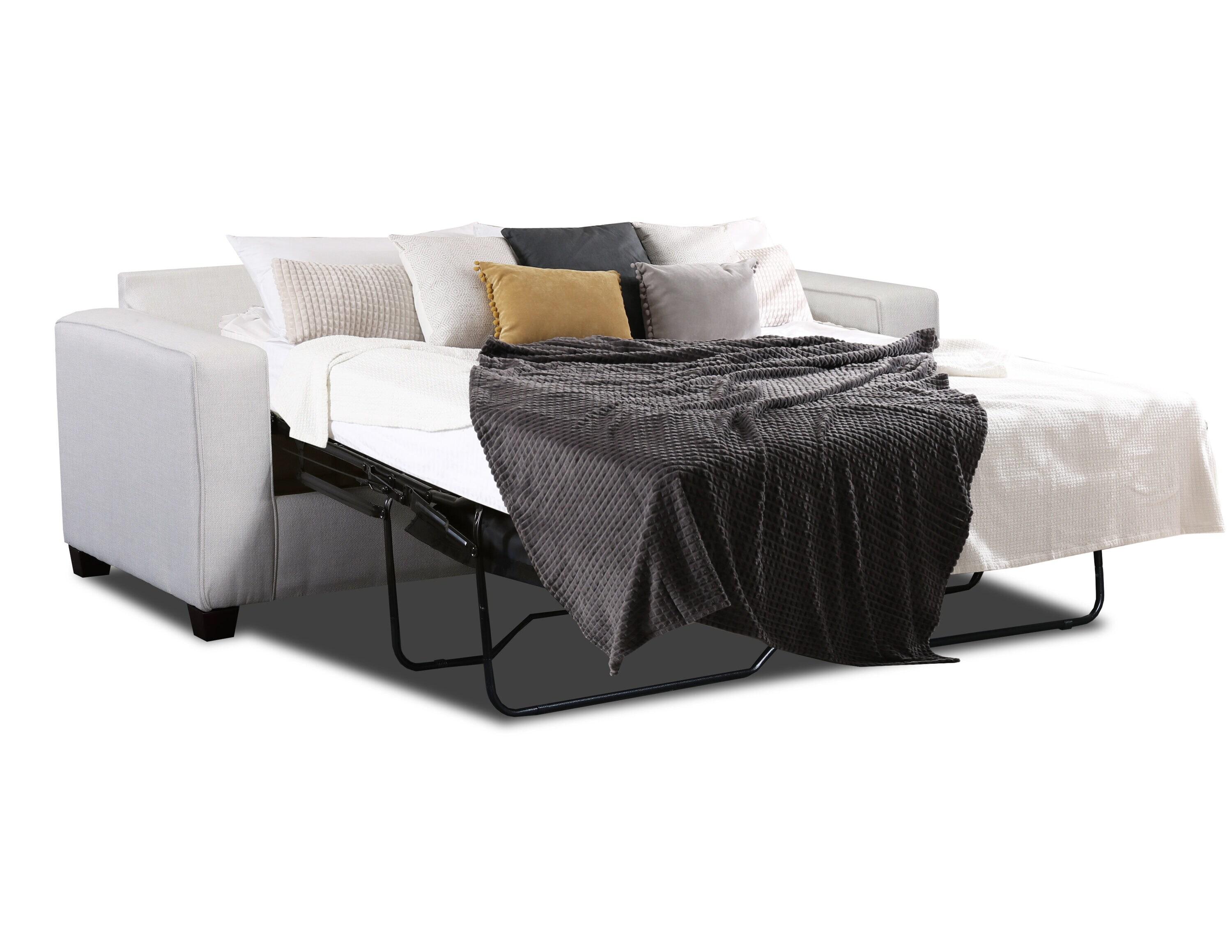 Furniture Classics Relay Linen Sofa Sleeper with Two Throw Pillows