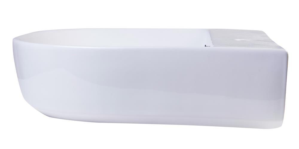 Alfi Brand 18.88'' White Porcelain U-Shaped Bathroom Sink with Overflow