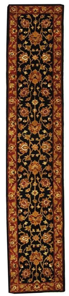 SAFAVIEH Heritage Lancaster Traditional Wool Runner Rug, Black/Red, 2'3" x 10'