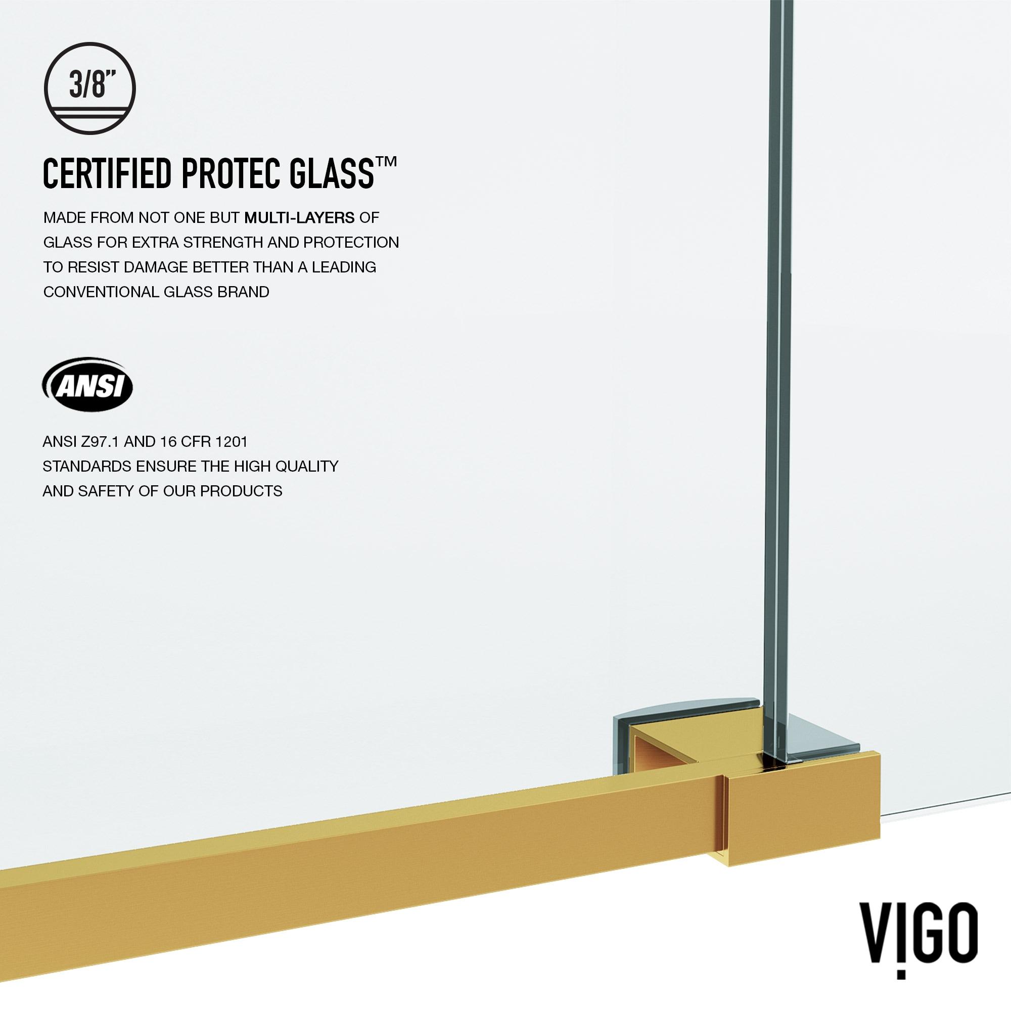 Elan 56-60" W x 66" H Sliding Frameless Tub Door with 3/8" Laminated Glass