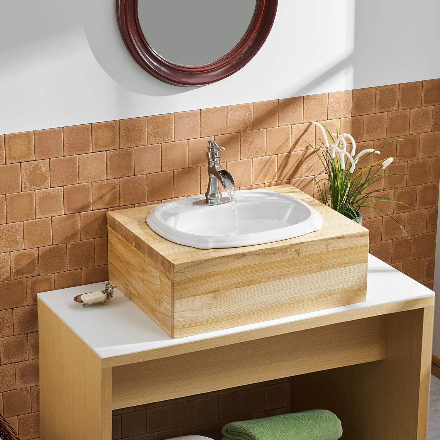 BWE Single Hole Single-Handle Low-Arc Bathroom Faucet in Brushed Nickel