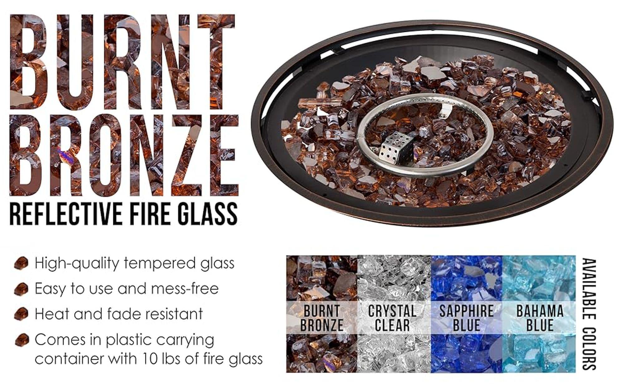 Fire Sense Fire Sense Premium Sparkling Reflective Tempered Fire Glass for Fire Pits Easy to Install-10 Lbs Crystal Clear