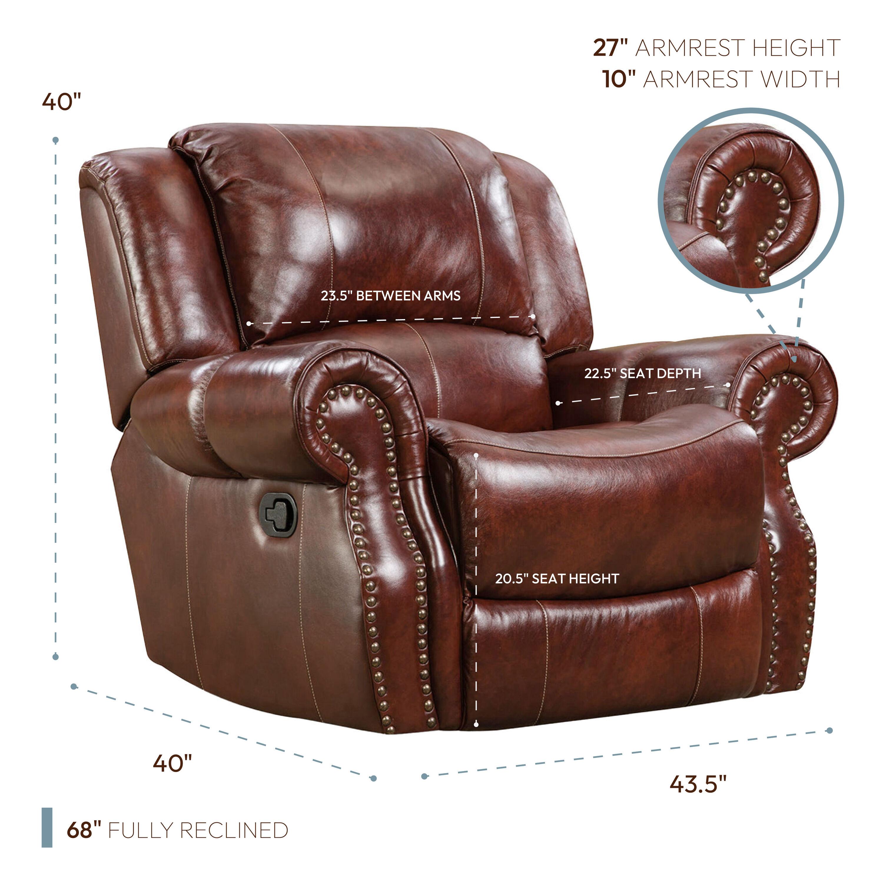 Cambridge Telluride Leather Rocker Recliner in Oxblood