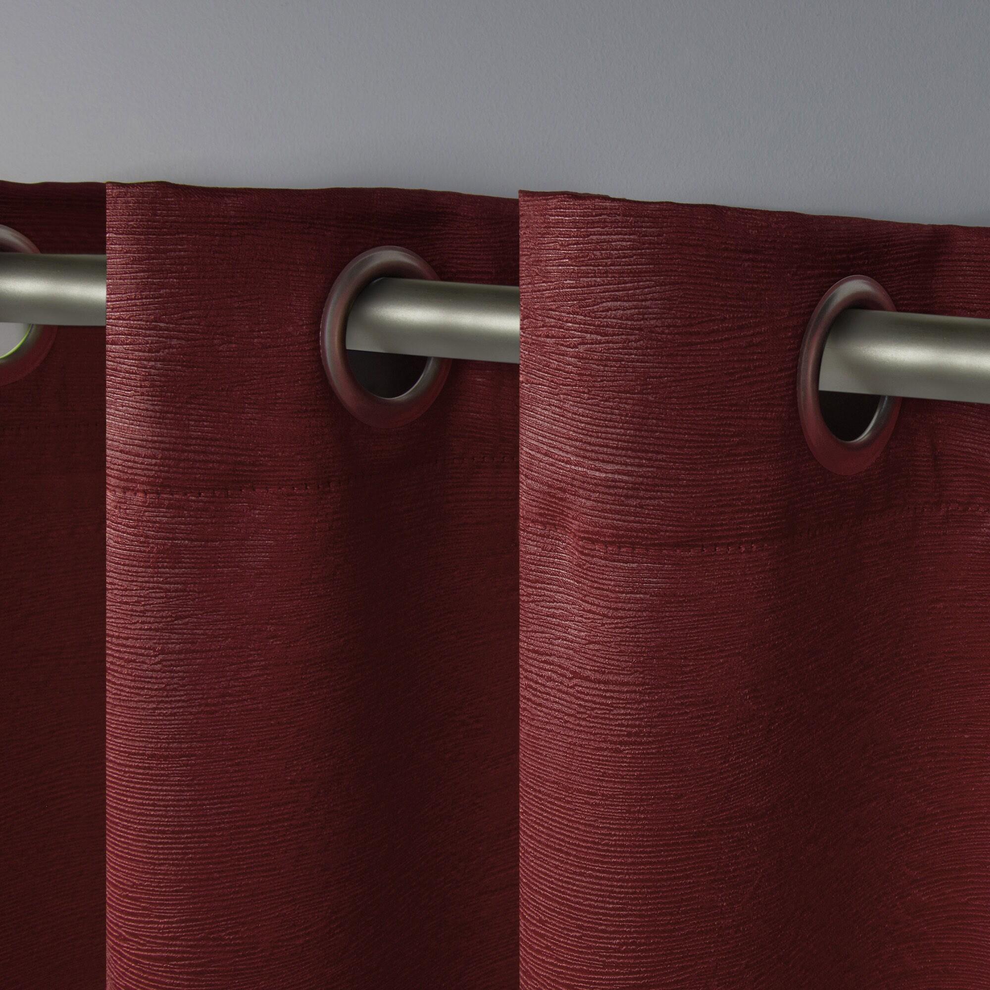 Set of 2 96"x52" Oxford Textured Sateen Thermal Room Darkening Grommet Top Window Curtain Panel Chili Red - Exclusive Home