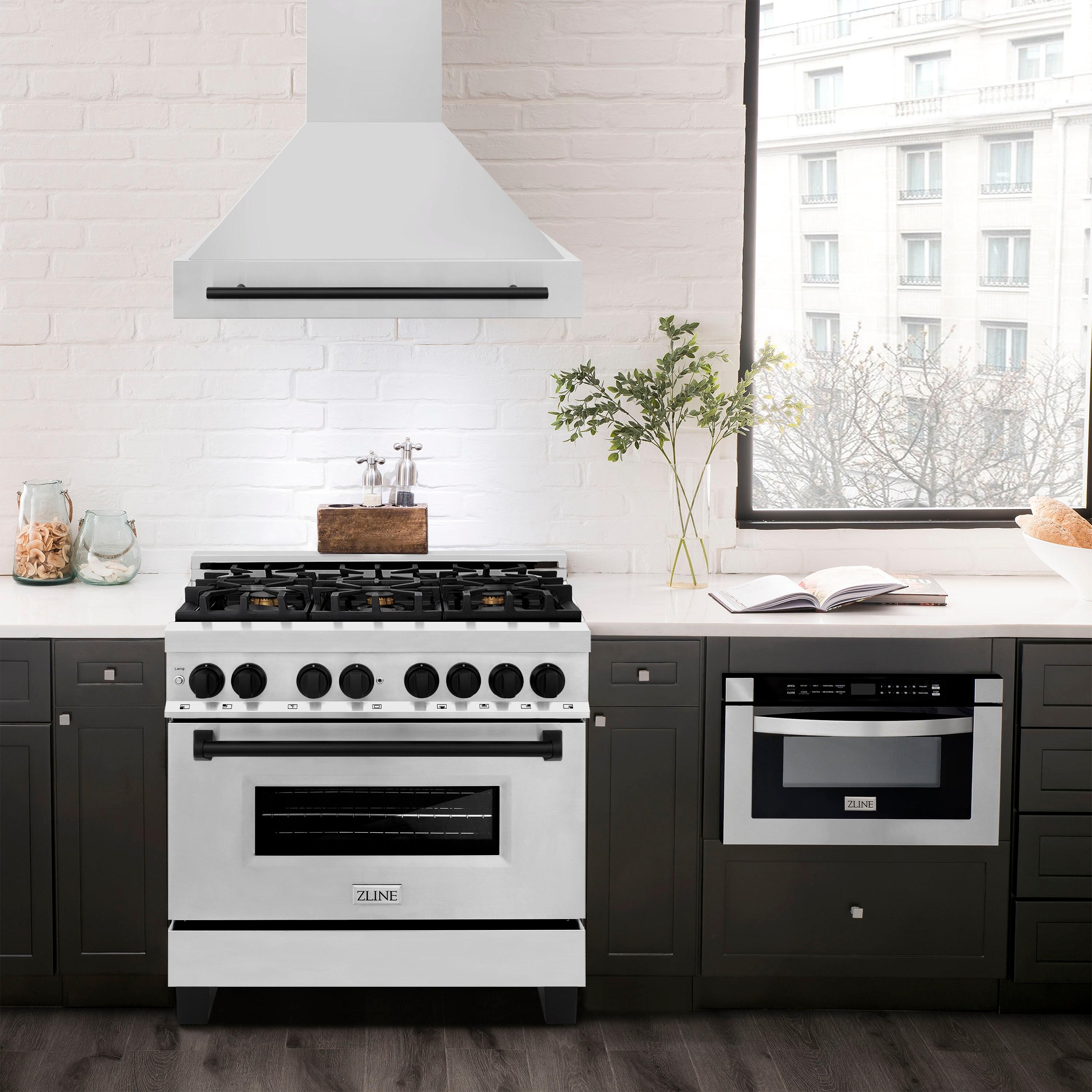 ZLINE ZLINE Autograph Edition 36 in. Stainless Steel Range Hood W/ Stainless Steel Shell & Champagne Bronze Handle 8654STZ-36-MB