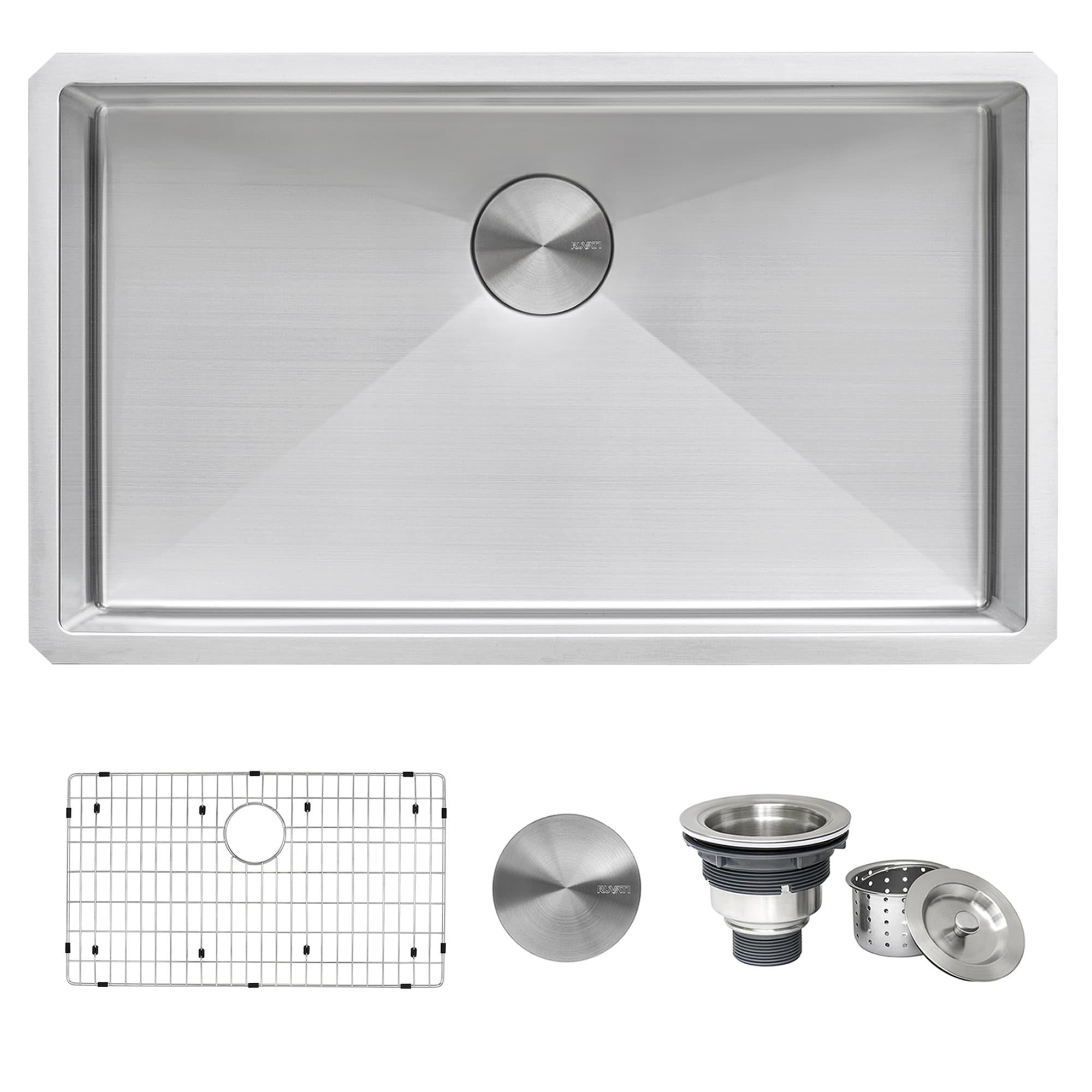 Ruvati 32-inch Undermount 16 Gauge Rounded Corners Kitchen Sink Stainless Steel Single Bowl