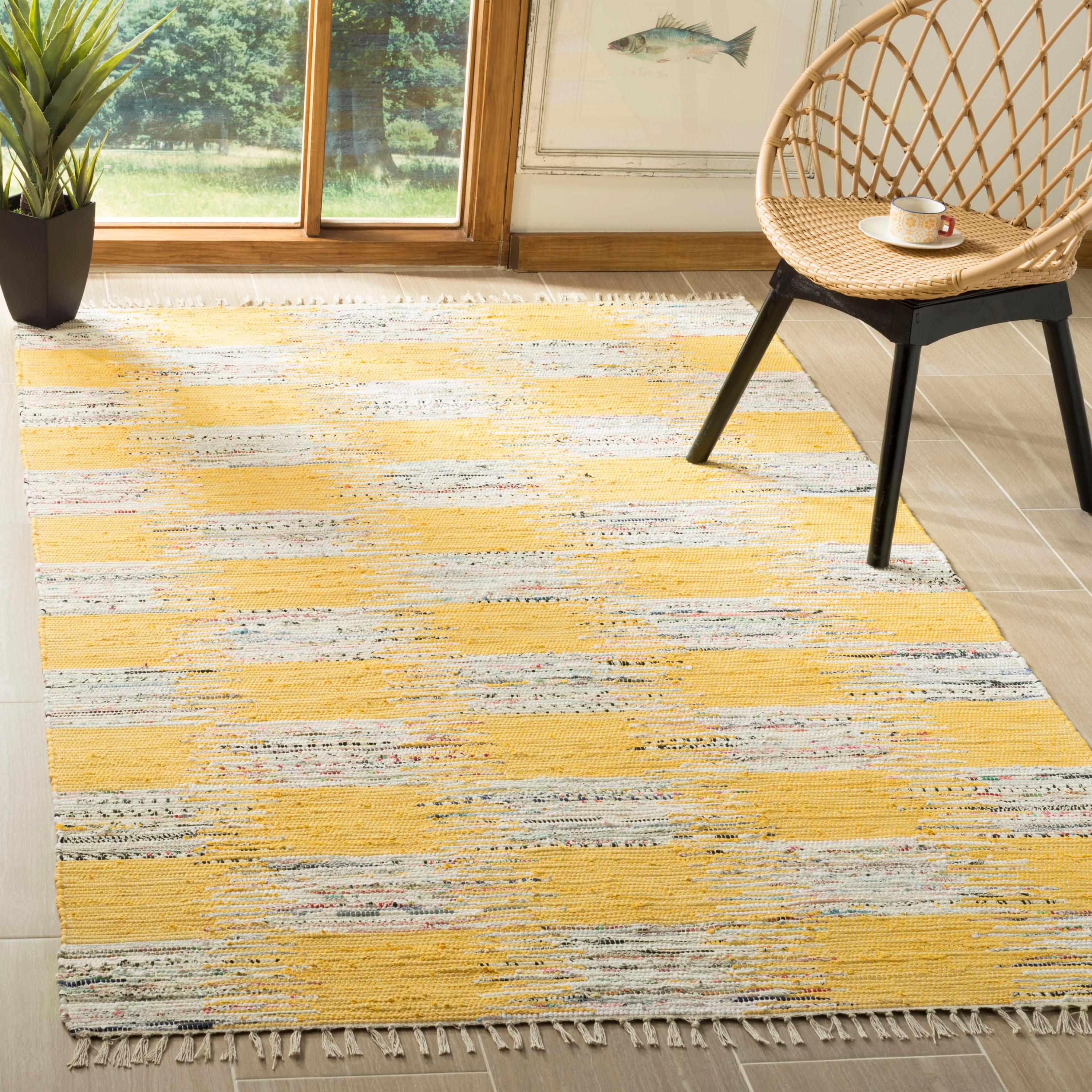 Montauk MTK721 Hand Woven Indoor Accent Rug - Yellow/Multi - 2'6"x4' - Safavieh.