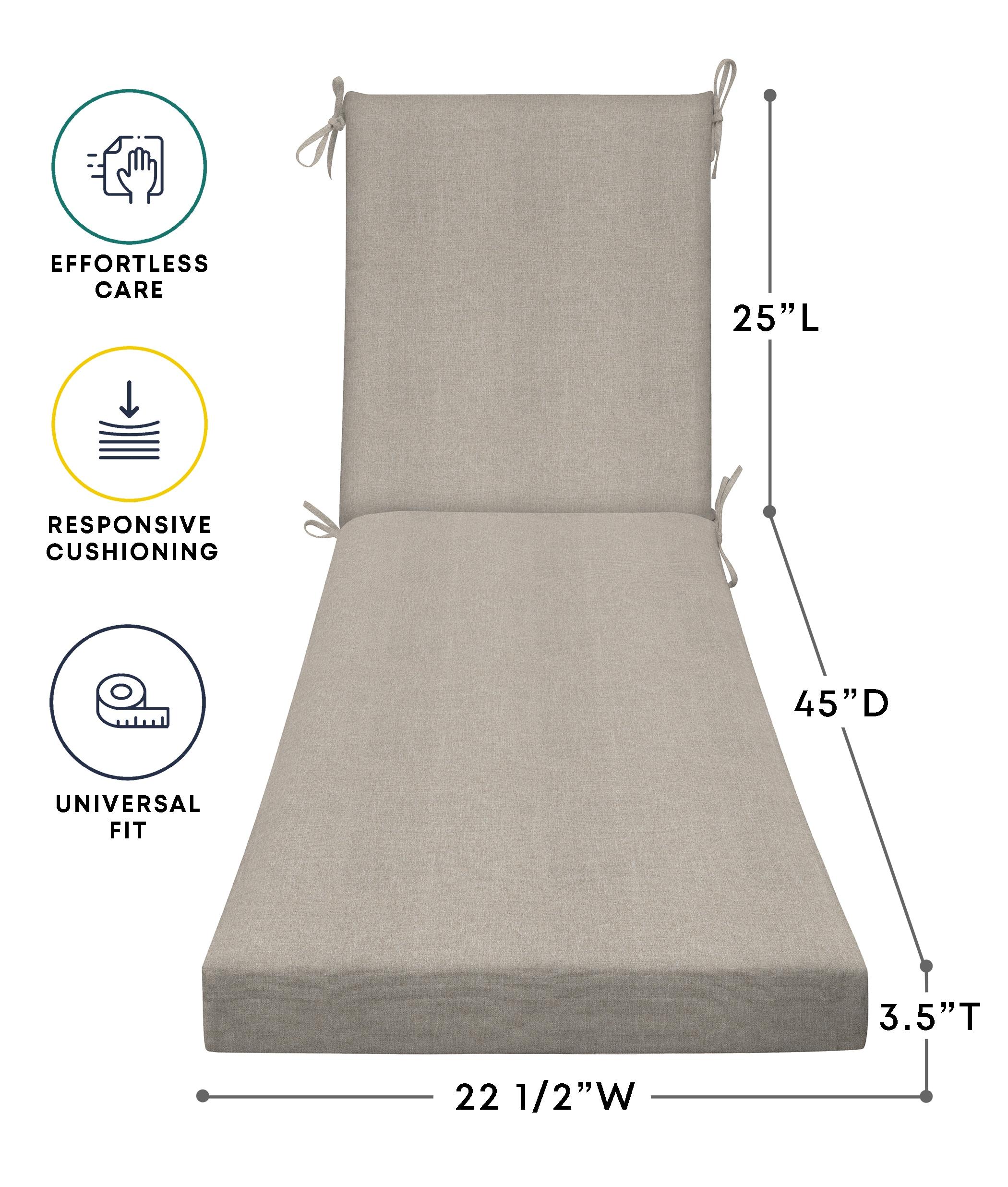 Honeycomb Outdoor Chaise Lounge Cushion - Heathered Solid Taupe