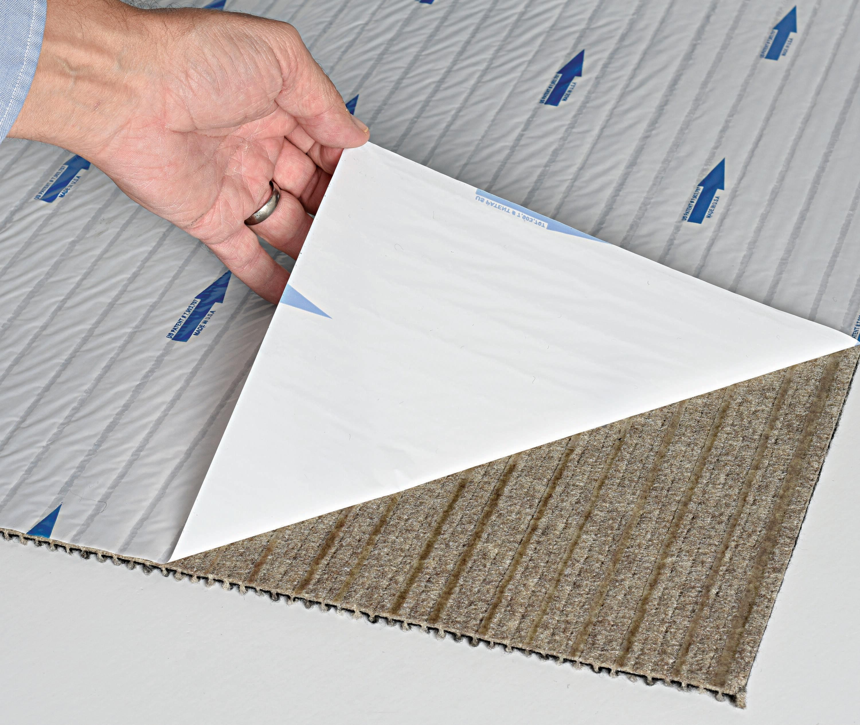 24" 15pk Ribbed Carpet Tiles Chestnut - Foss Floors: Indoor/Outdoor, Peel & Stick, Woven Polyester
