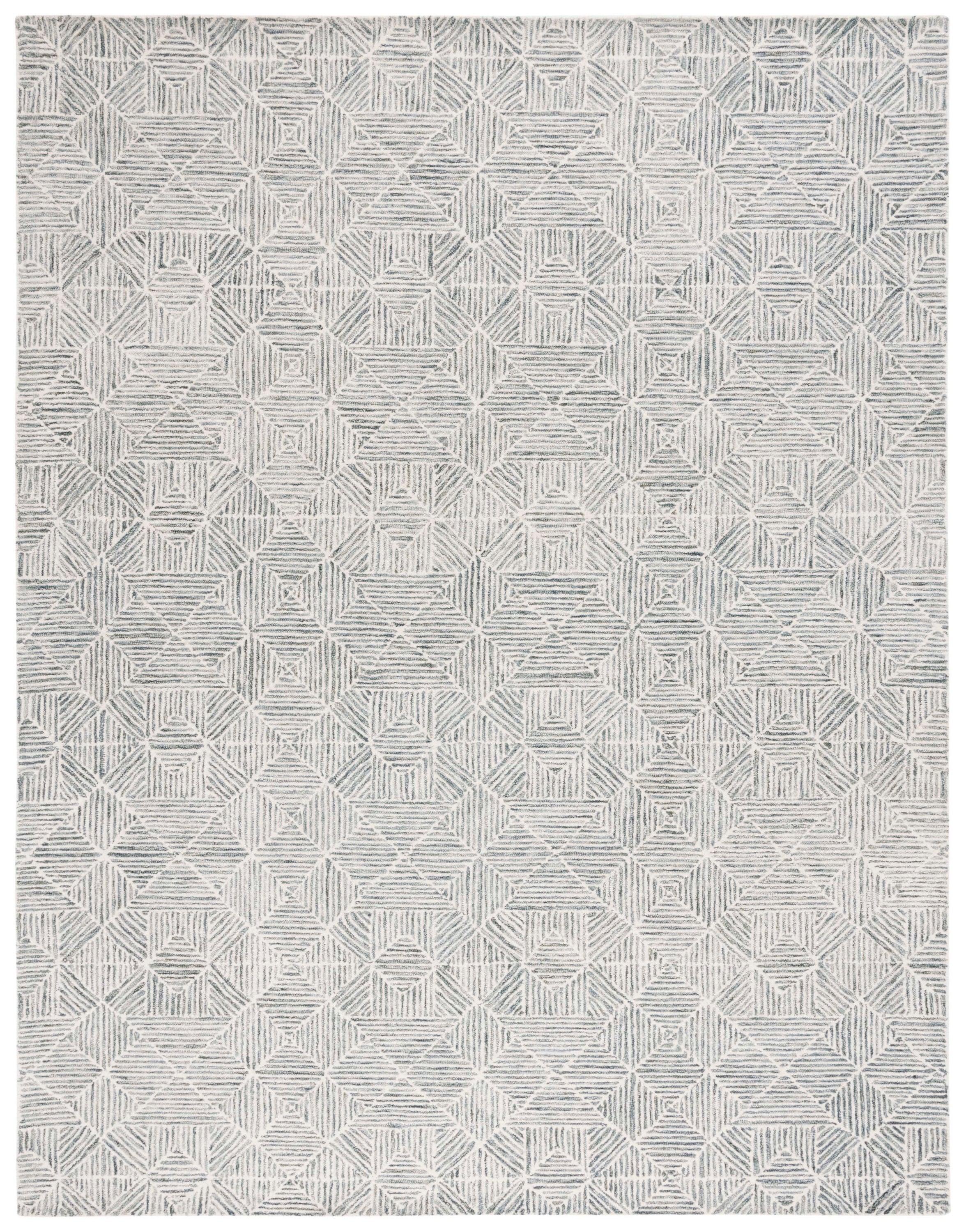 SAFAVIEH Abstract Brock Geometric Wool Area Rug, Light Green, 8' x 10'