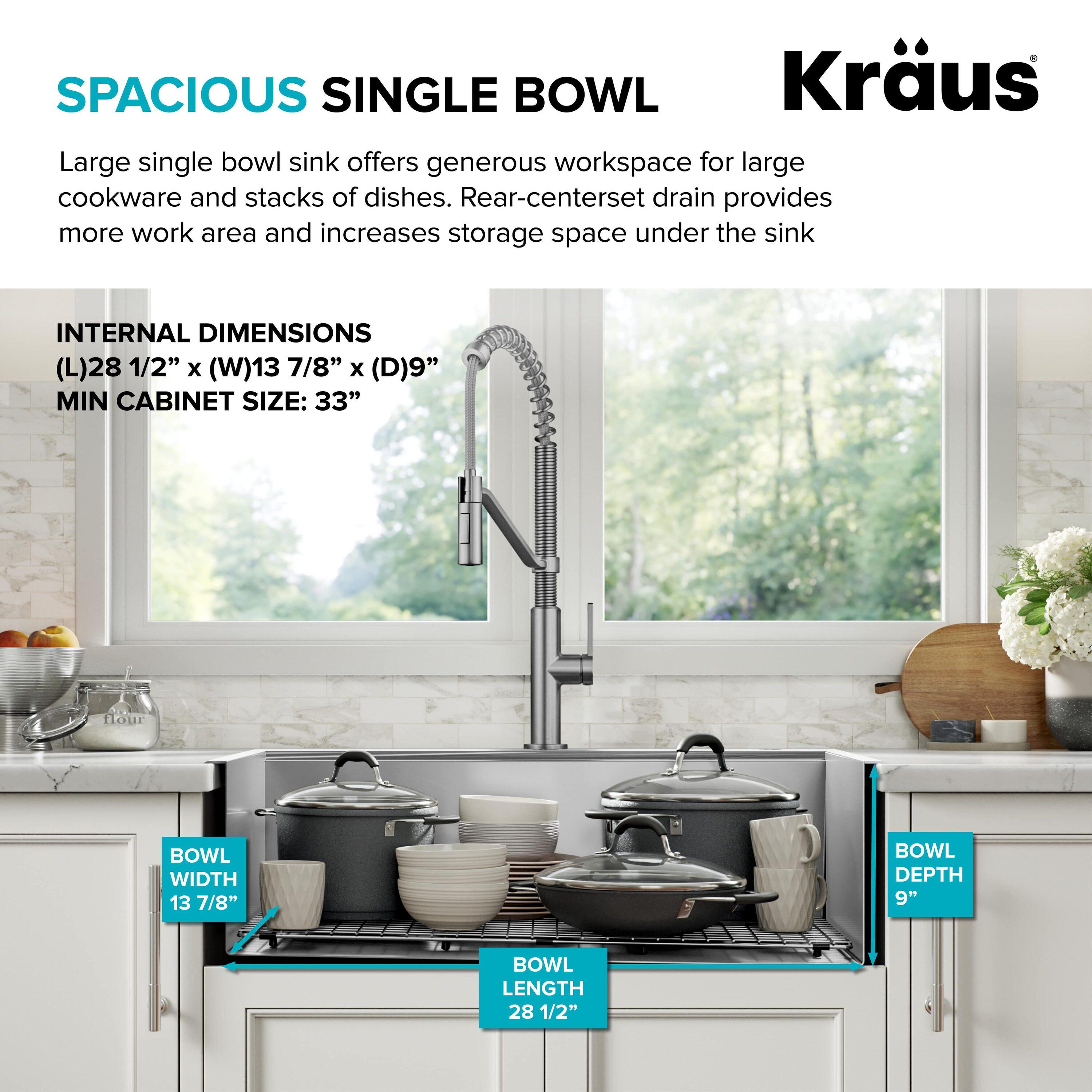 KRAUS Kore™ Workstation 32-inch L Drop-In Single Bowl Stainless Steel Kitchen Sink with Accessories (Pack of 5)