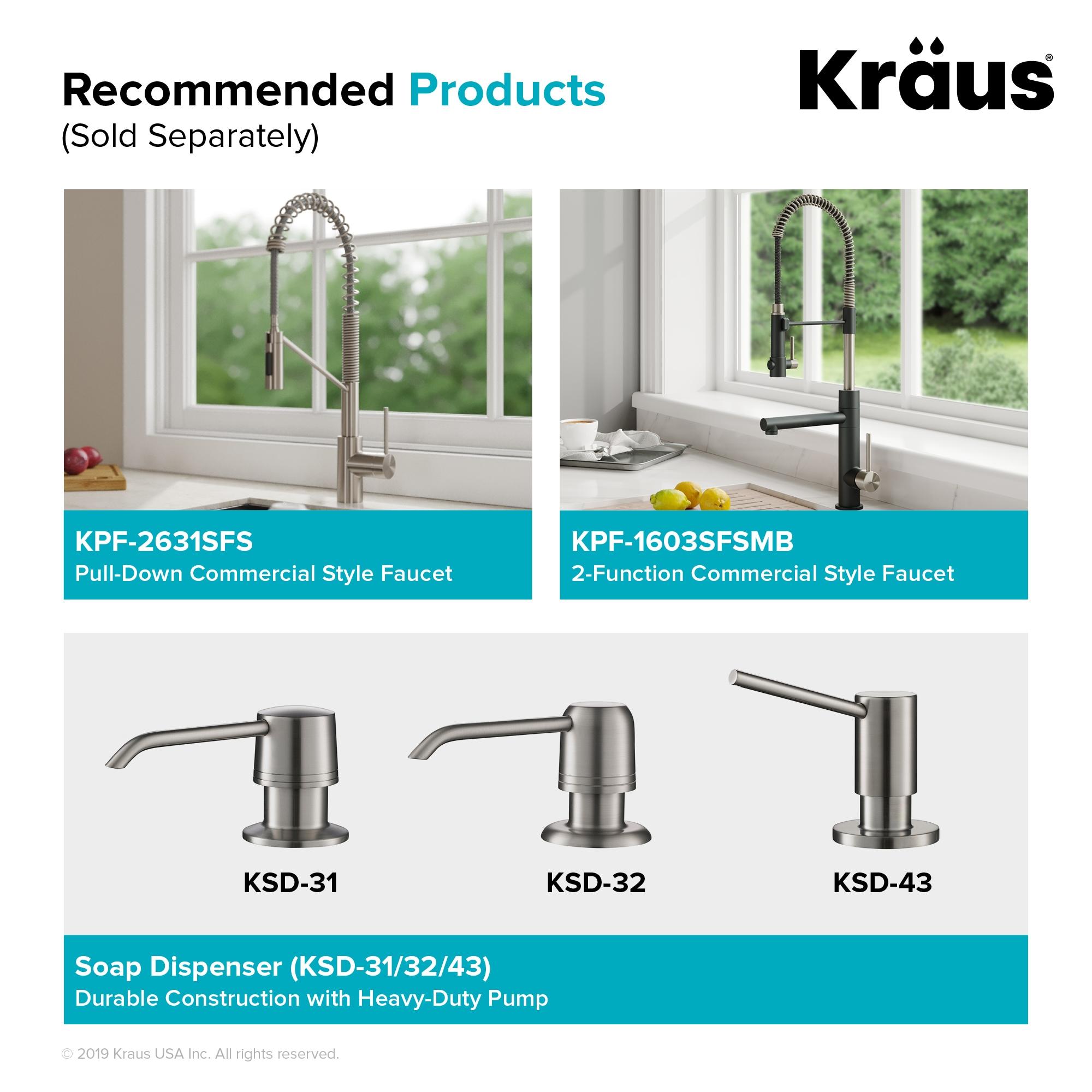 KRAUS Kore™ Workstation 33" L Top Mount Drop-In 16 Gauge Black Stainless Steel Single Bowl Kitchen Sink