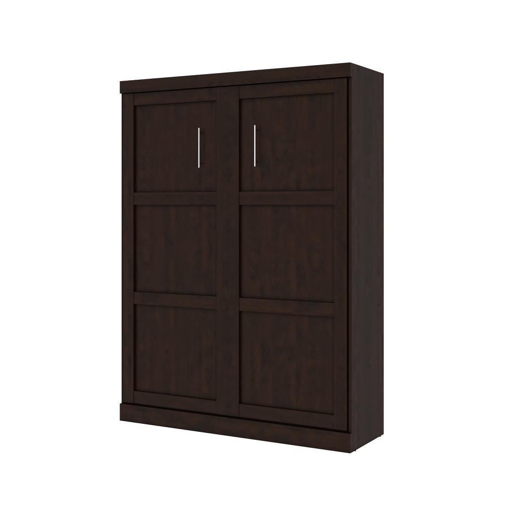 Contemporary Chocolate Brown Queen Murphy Bed Frame with Slats