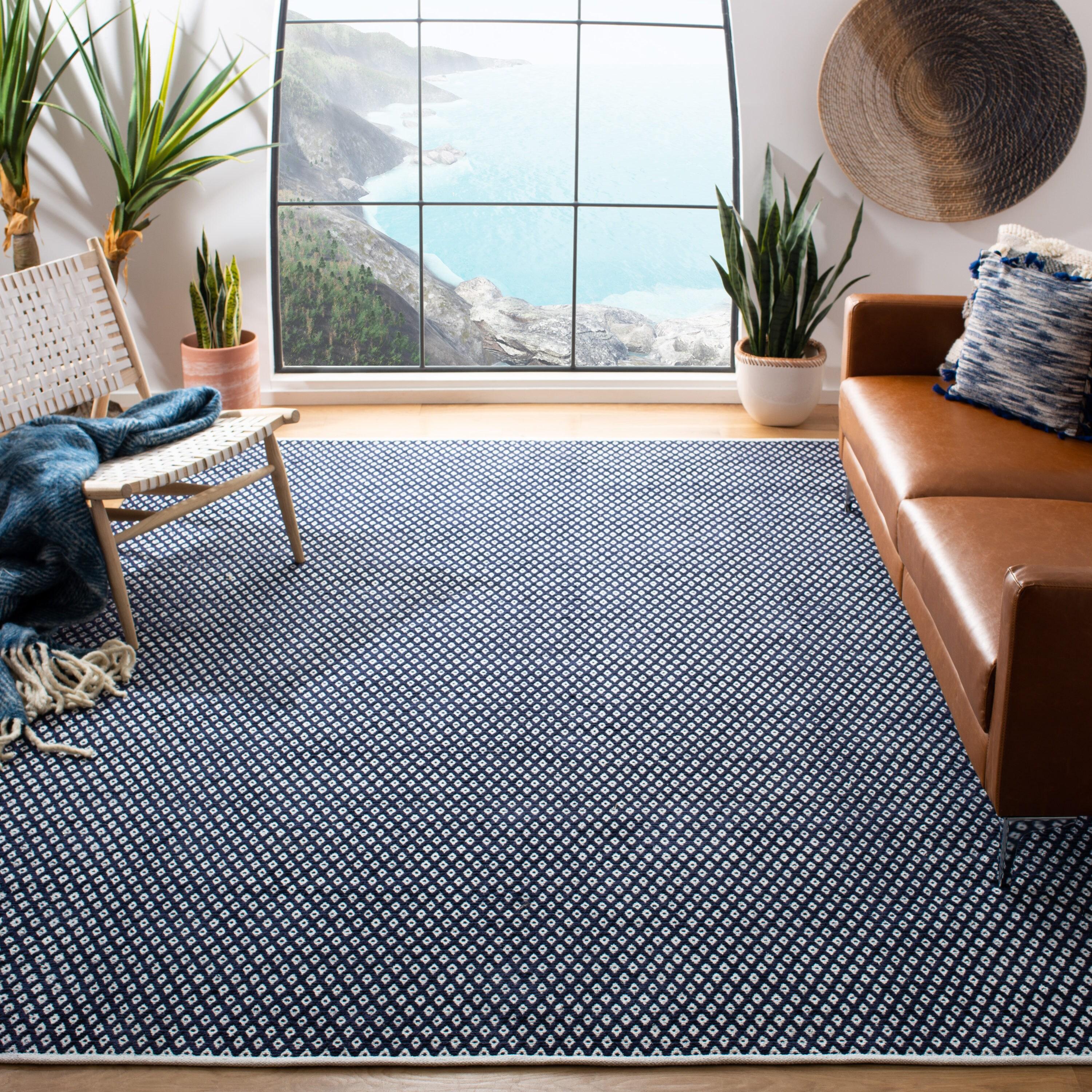 Boston BOS685 Power Loomed Area Rug - Navy - 5'x8' - Safavieh.