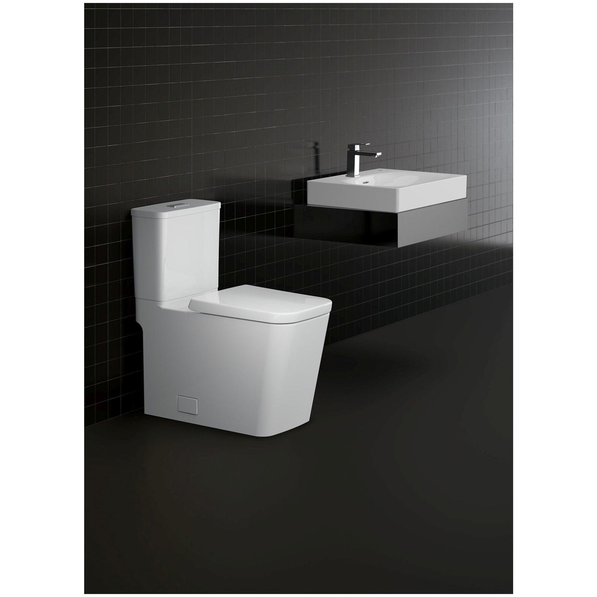 Eurocube® Alpine White Rectangular Wall Mount Bathroom Sink with Overflow