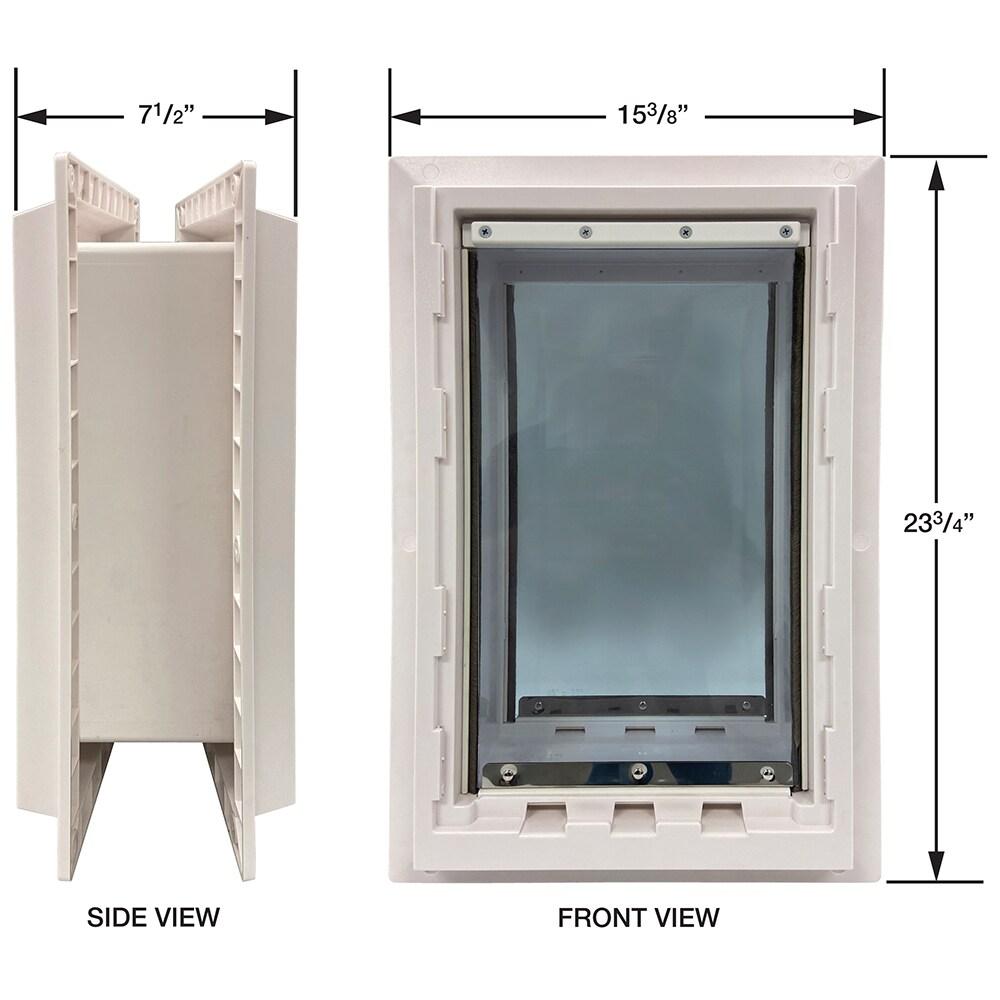 Ideal Pet Products Wall Entry Pet Door Double Flap for Walls with Built-in Telescoping Tunnel and Lock-Out Slide, Extra Large, White (WEPD2XL)