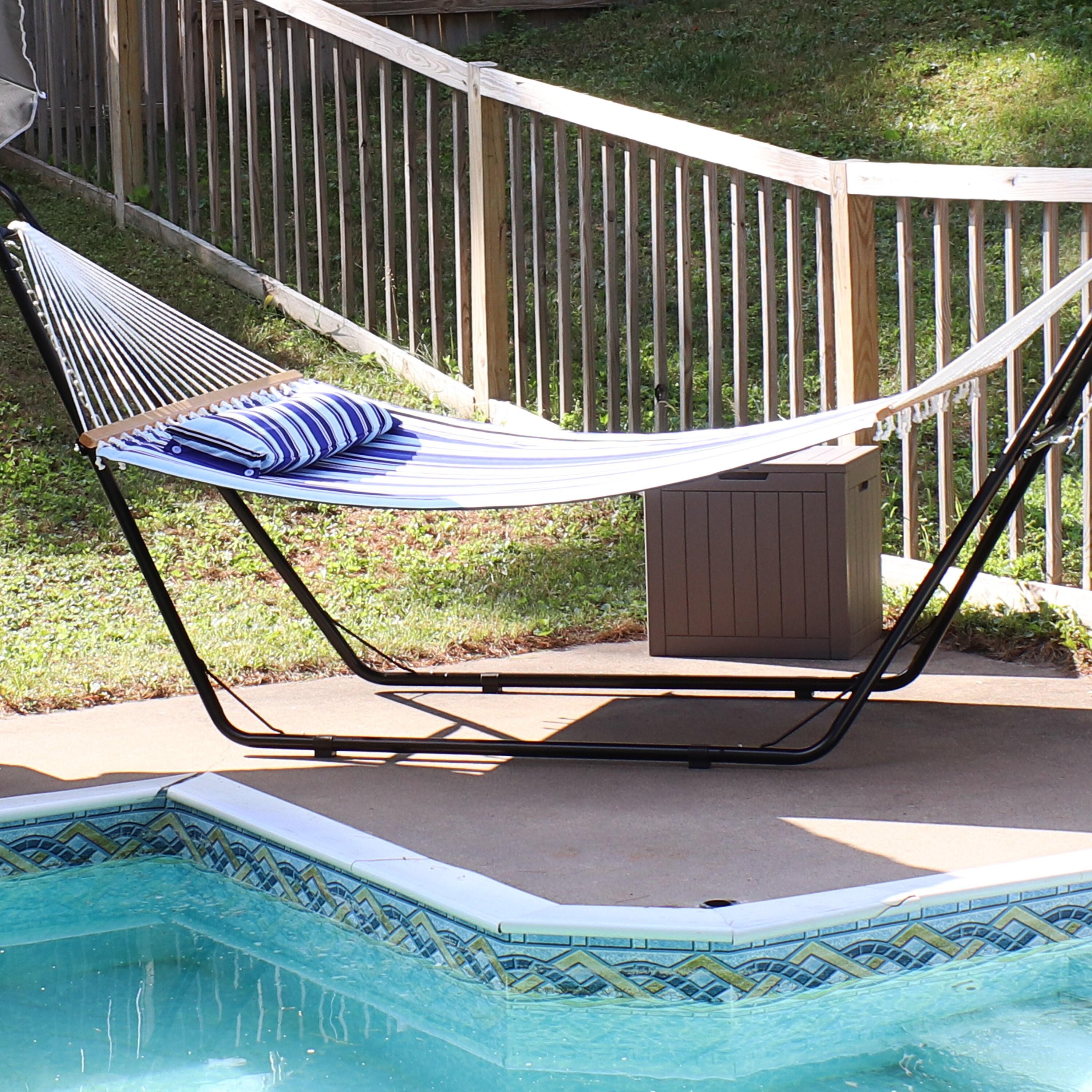 2-Person Quilted Polyester Spreader Bar Hammock