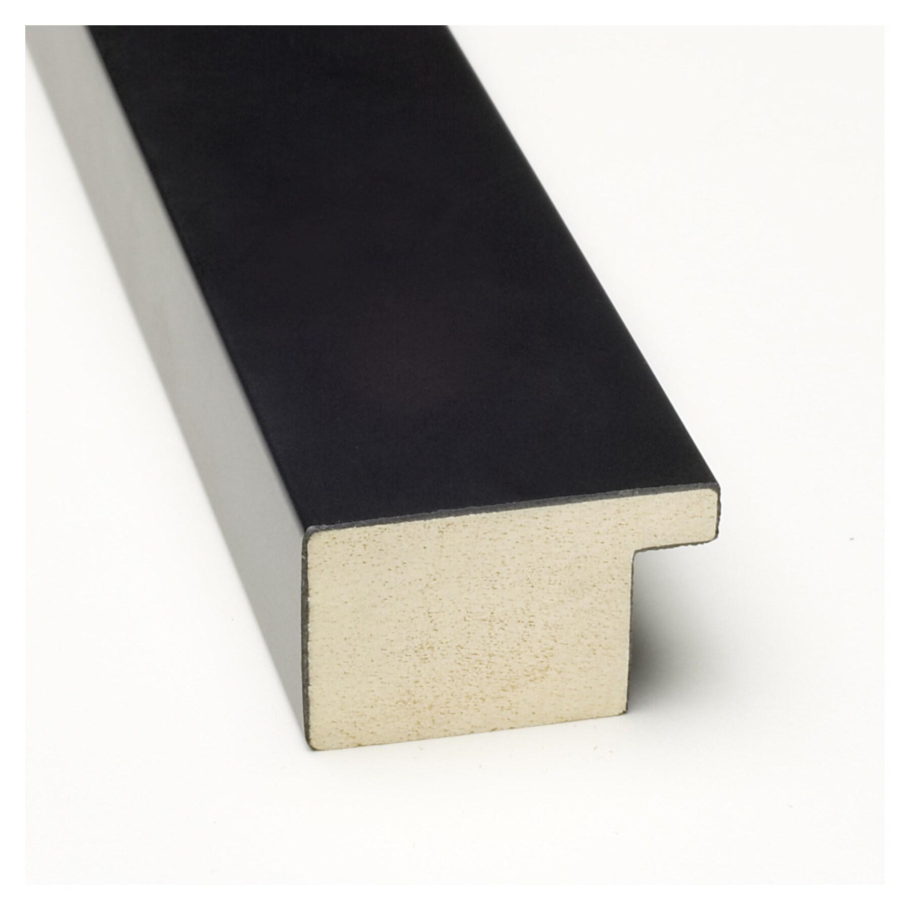 Amanti Art Mezzanotte Black Non-Beveled Wood Bathroom Wall Mirror 26 x 38 in.