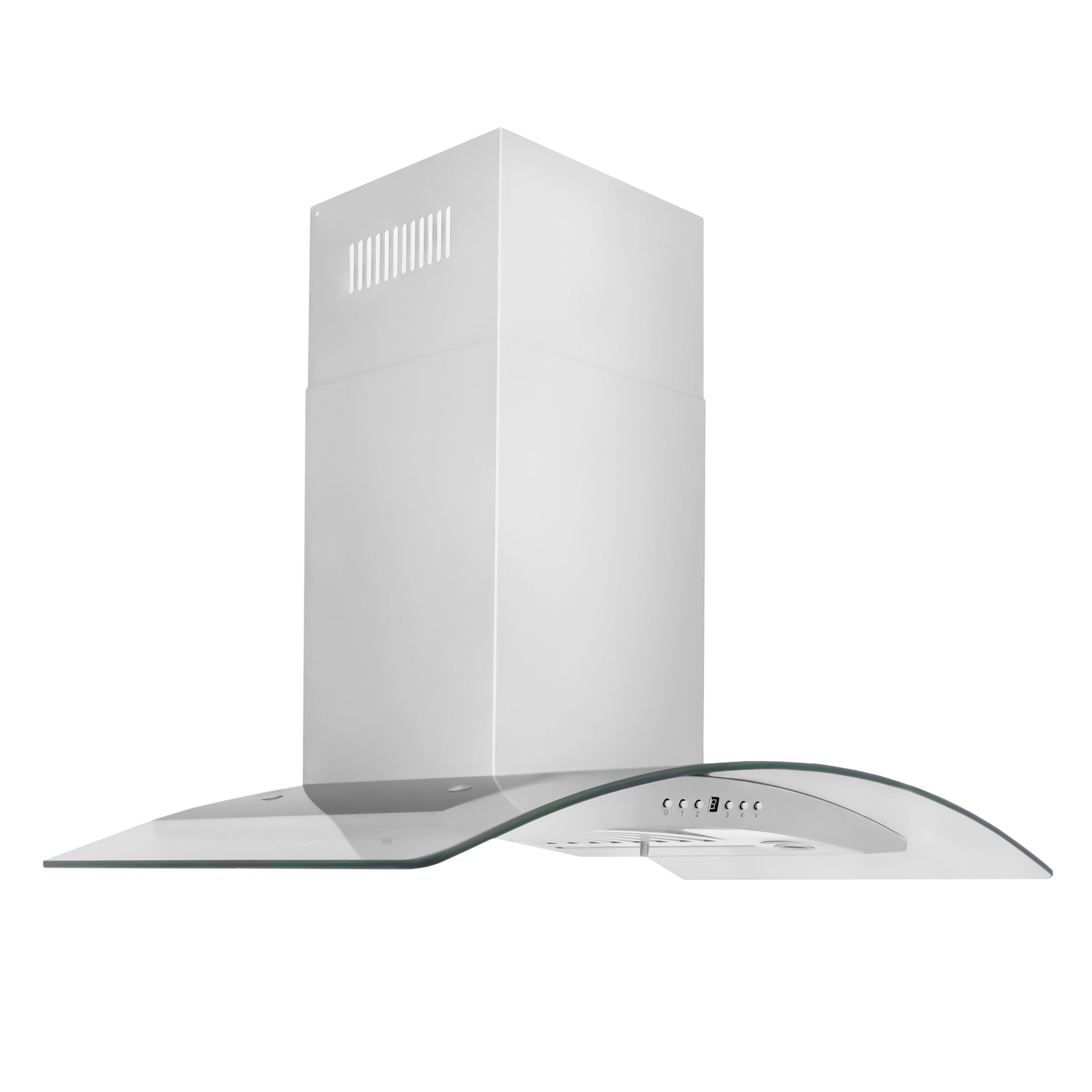 ZLINE 36 in. Convertible Vent Convertible Vent Wall Mount Range Hood in Stainless Steel & Glass (KN4-36)
