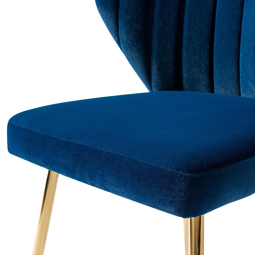 STCKJXX Velvet Dining Chair  Cute Armless Accent Chair Living Room Chair with Golden Legs  Mid Century Modern Upholstered Side Chair for Kitchen Vanity  Fuchsia