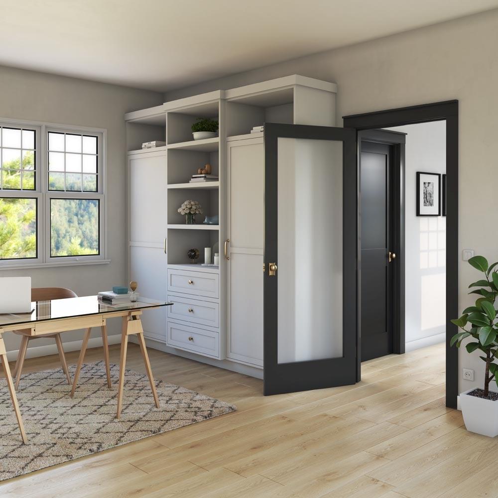 EightDoors Frosted Glass 1-Lite Wood Painted French Doors & Reviews | Wayfair