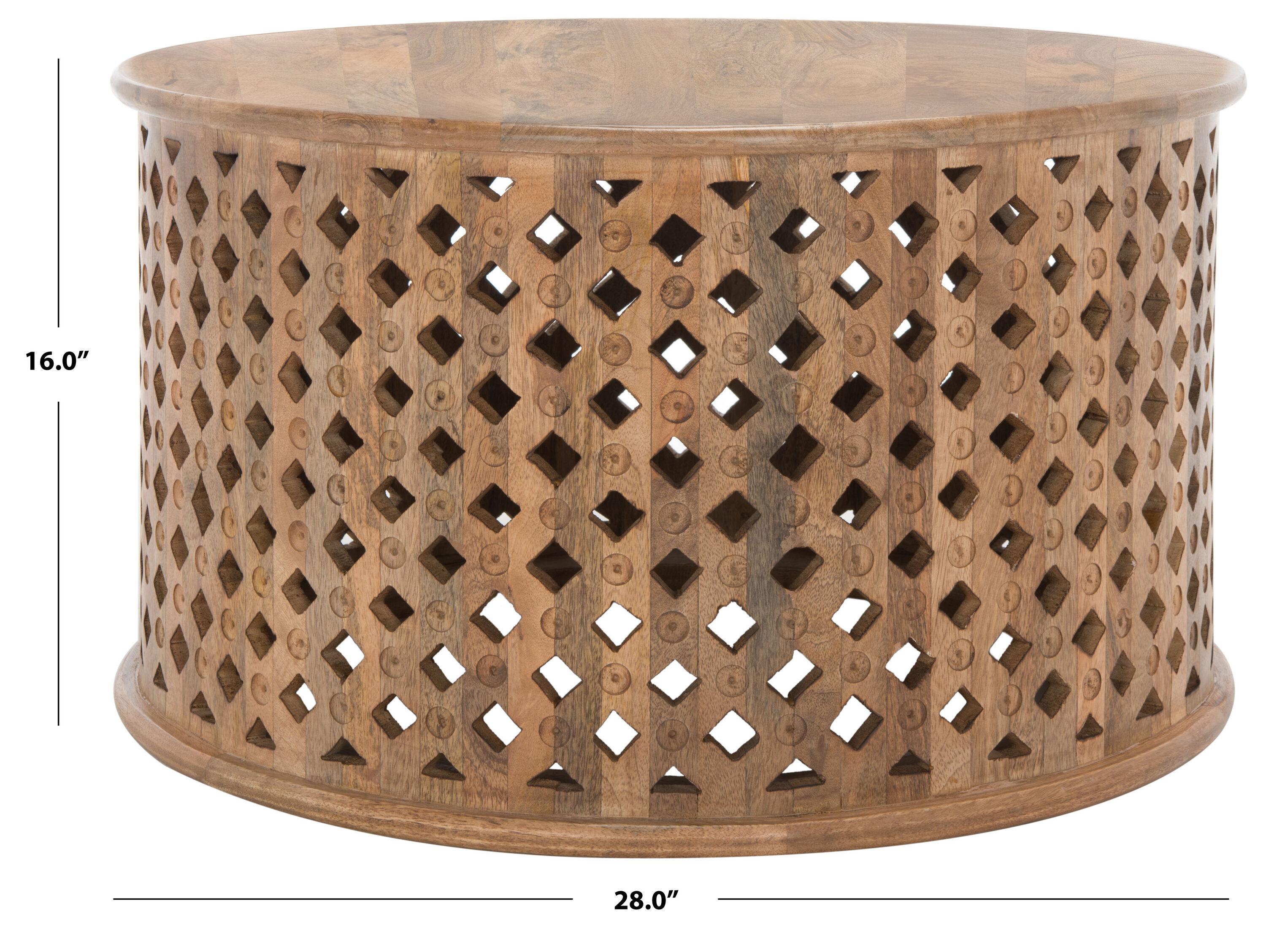 SAFAVIEH Kyrith Rustic Round Coffee Table, Burnt Natural