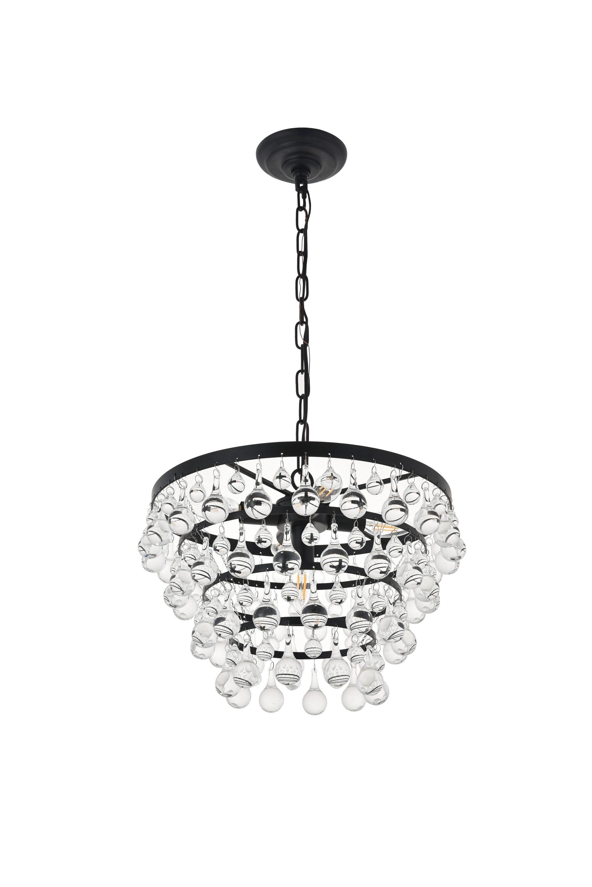 Elegant Lighting Kora 5 light Black Pendant