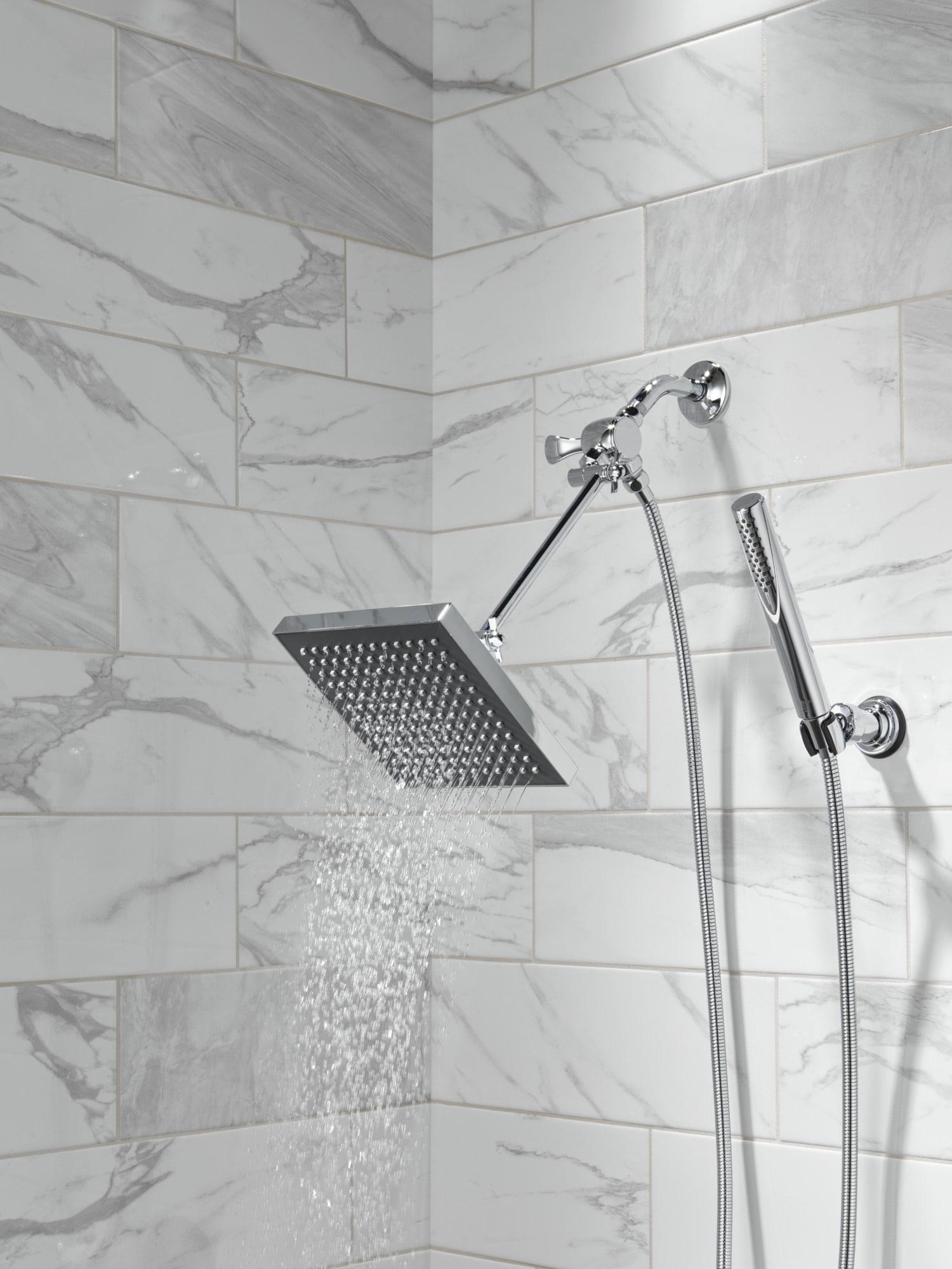 Universal Showering Components Square Single-Spray Rain Shower Head, Rainfall Shower Head 1.8 GPM