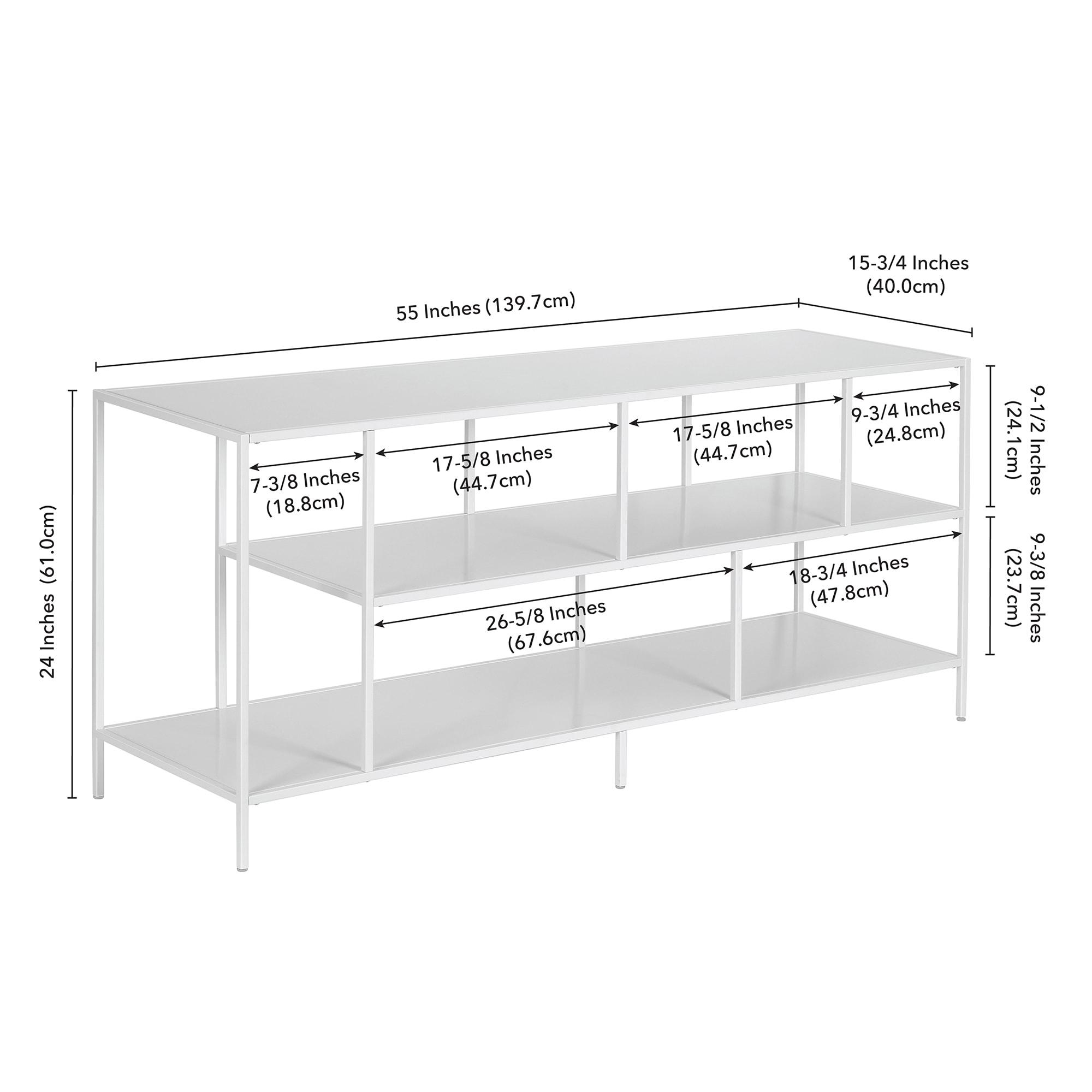 Three Shelf TV Stand in White - Henn&Hart