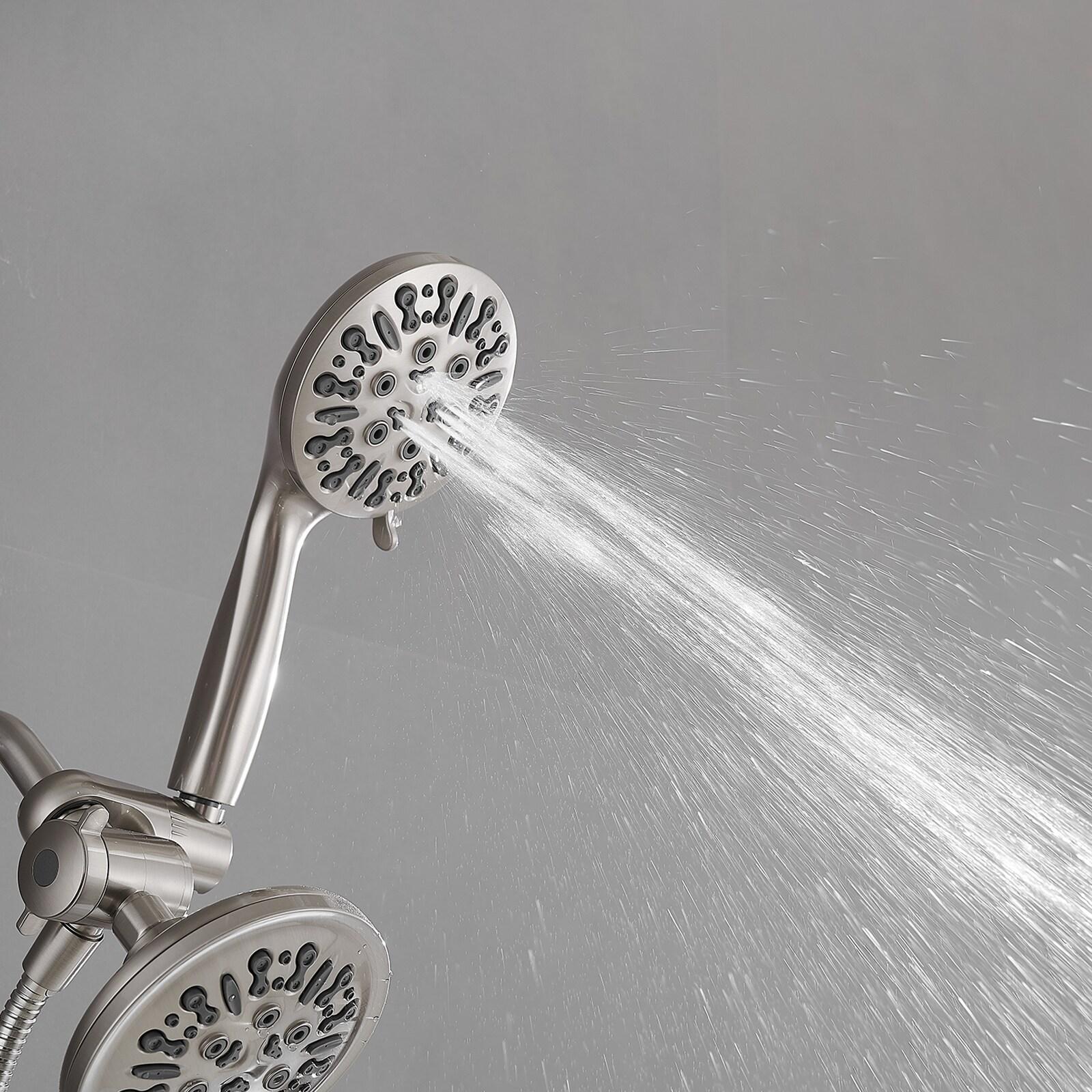 Single Handle 1-Spray Round Rain Shower Faucet Combo Set with Dual Function Pressure Balance Valve