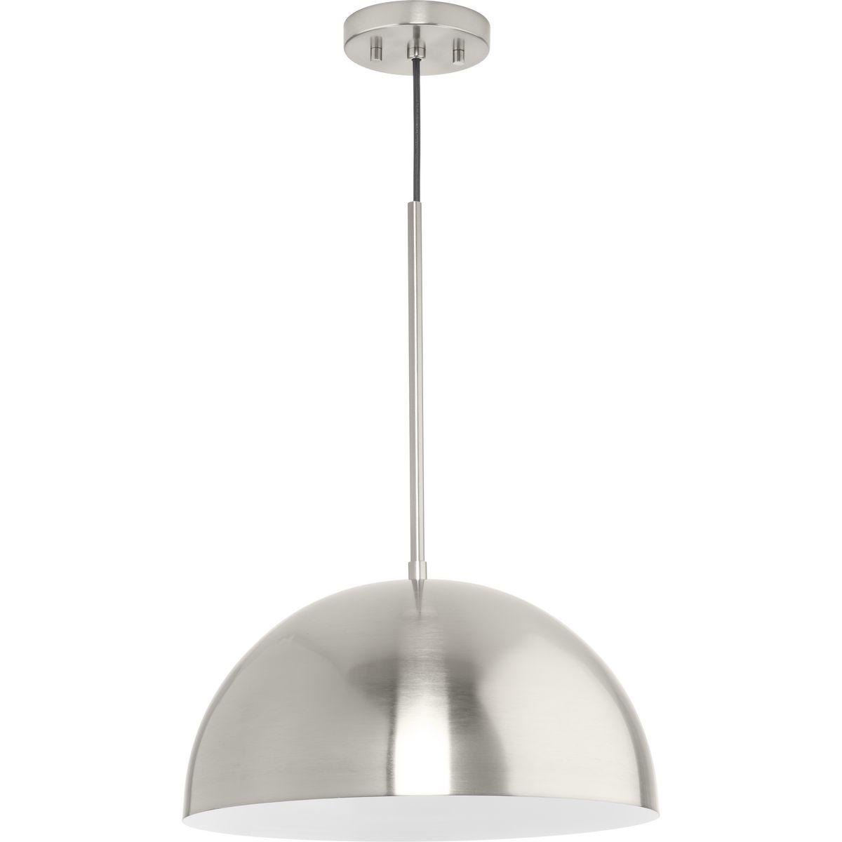 Progress Lighting, Perimeter, 1-Light Pendant, Brushed Nickel, Open Shade