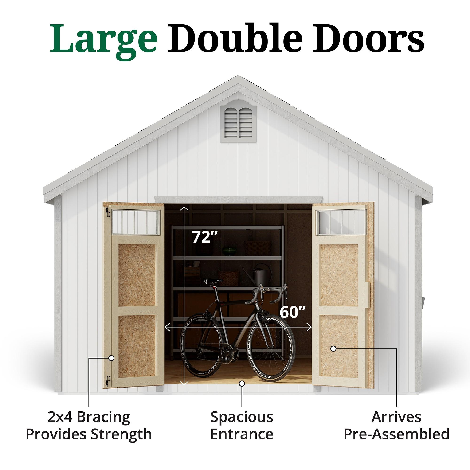 Little Cottage Co. 12x16 Colonial Williamsburg Shed with Operable Windows, Outdoor Wood Storage Do-It-Yourself Precut Kit