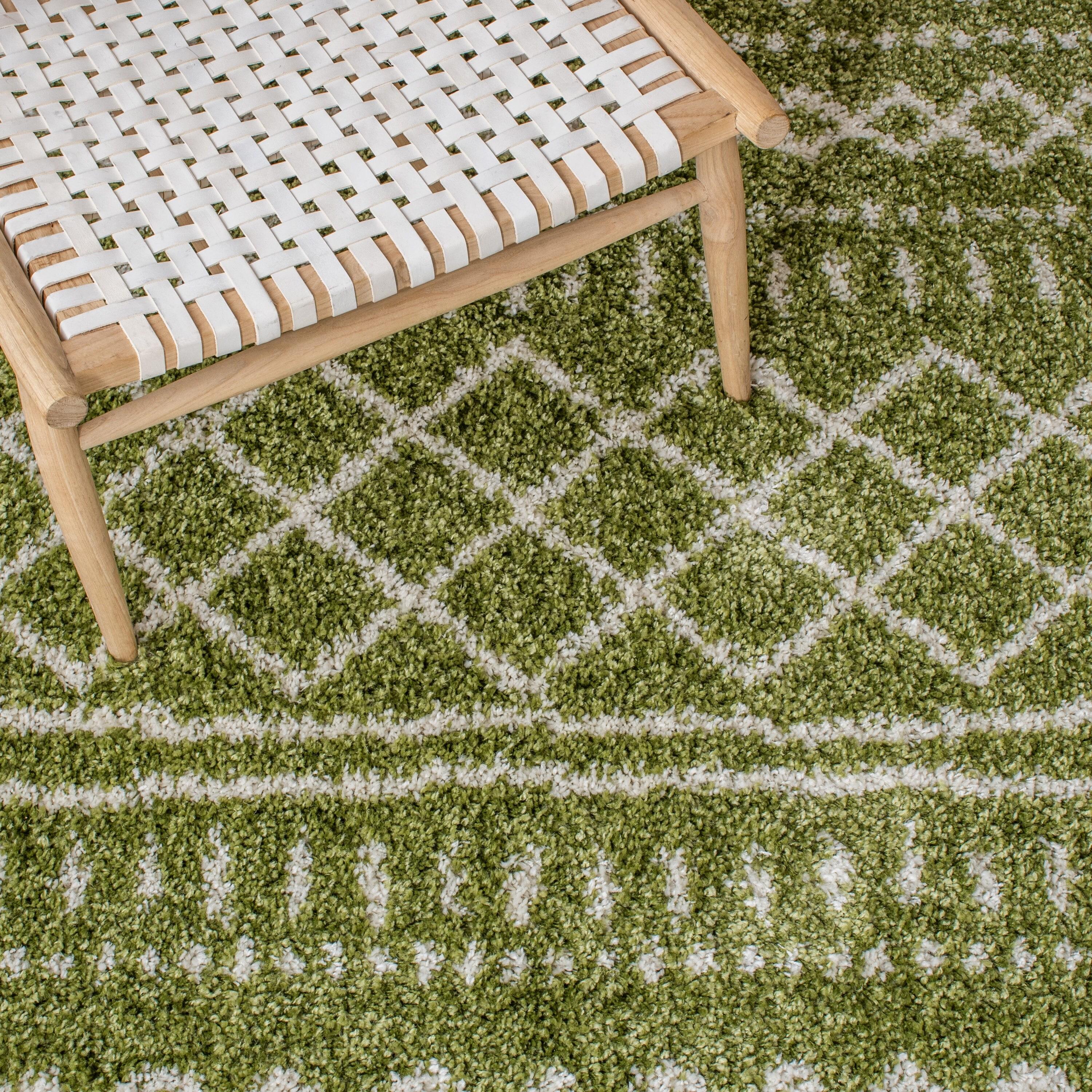 Arizona Shag ASG741 Power Loomed Indoor Area Rug - Green/Ivory - 5'1"x7'6" - Safavieh