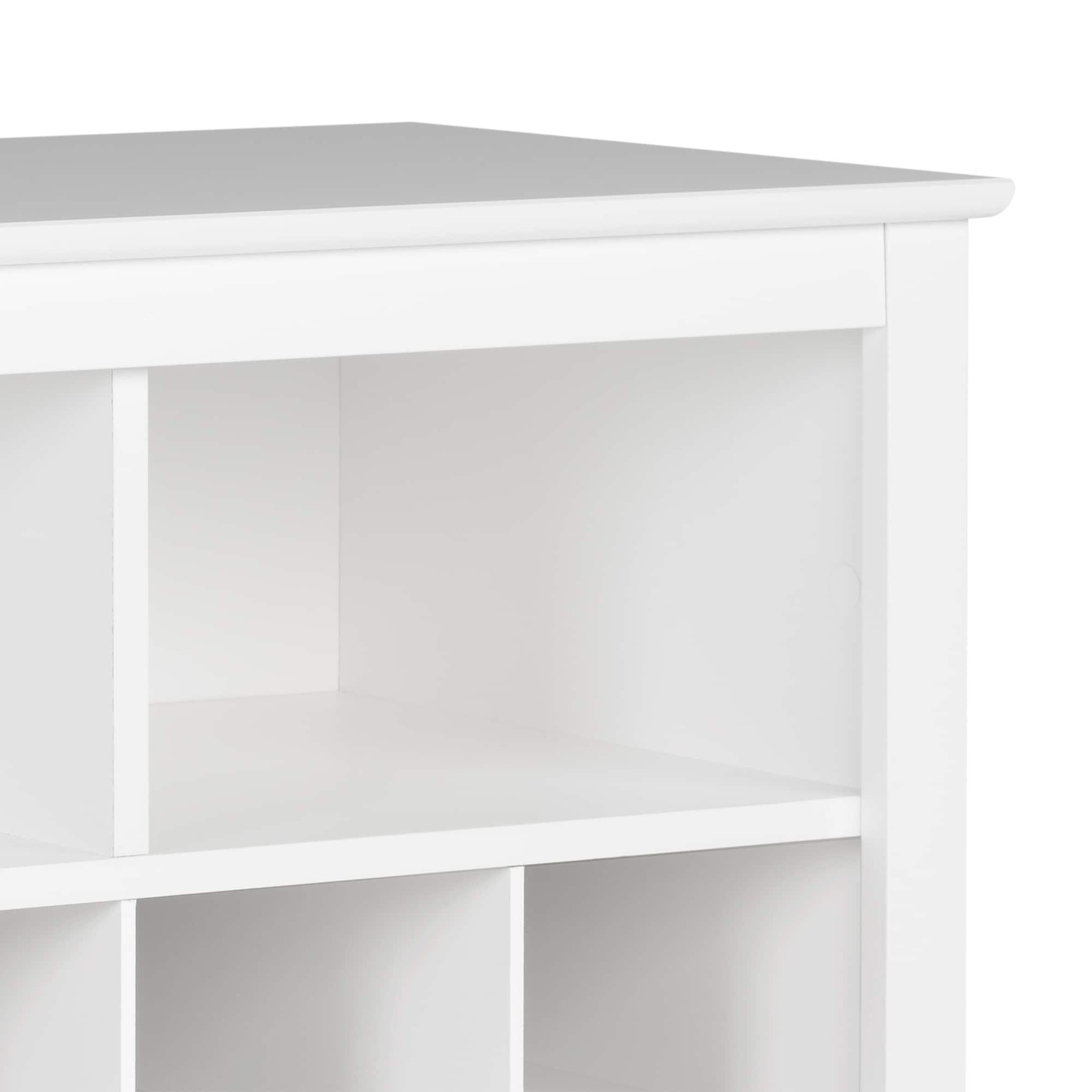 60" Entryway Shoe Cubby Console White - Prepac: Freestanding MDF Storage Bench, Holds 32 Pairs