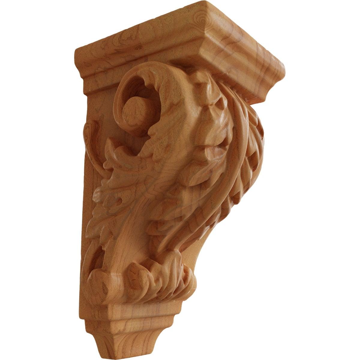 Ekena Millwork 2.25-in x 2.25-in x 4.25-in Unfinished Red Oak Wood Paintable/Stainable Corbel