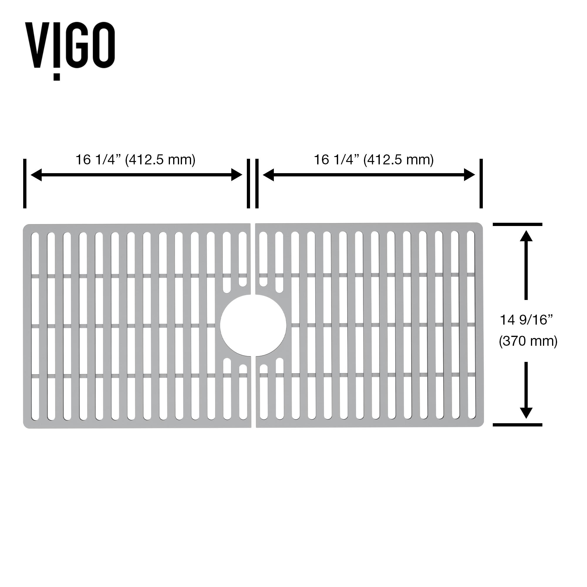 Silicone Grid VIGO Matte Stone 32" L x 15" W Bottom Sink Grid for 36 in. Single Bowl Kitchen Sink