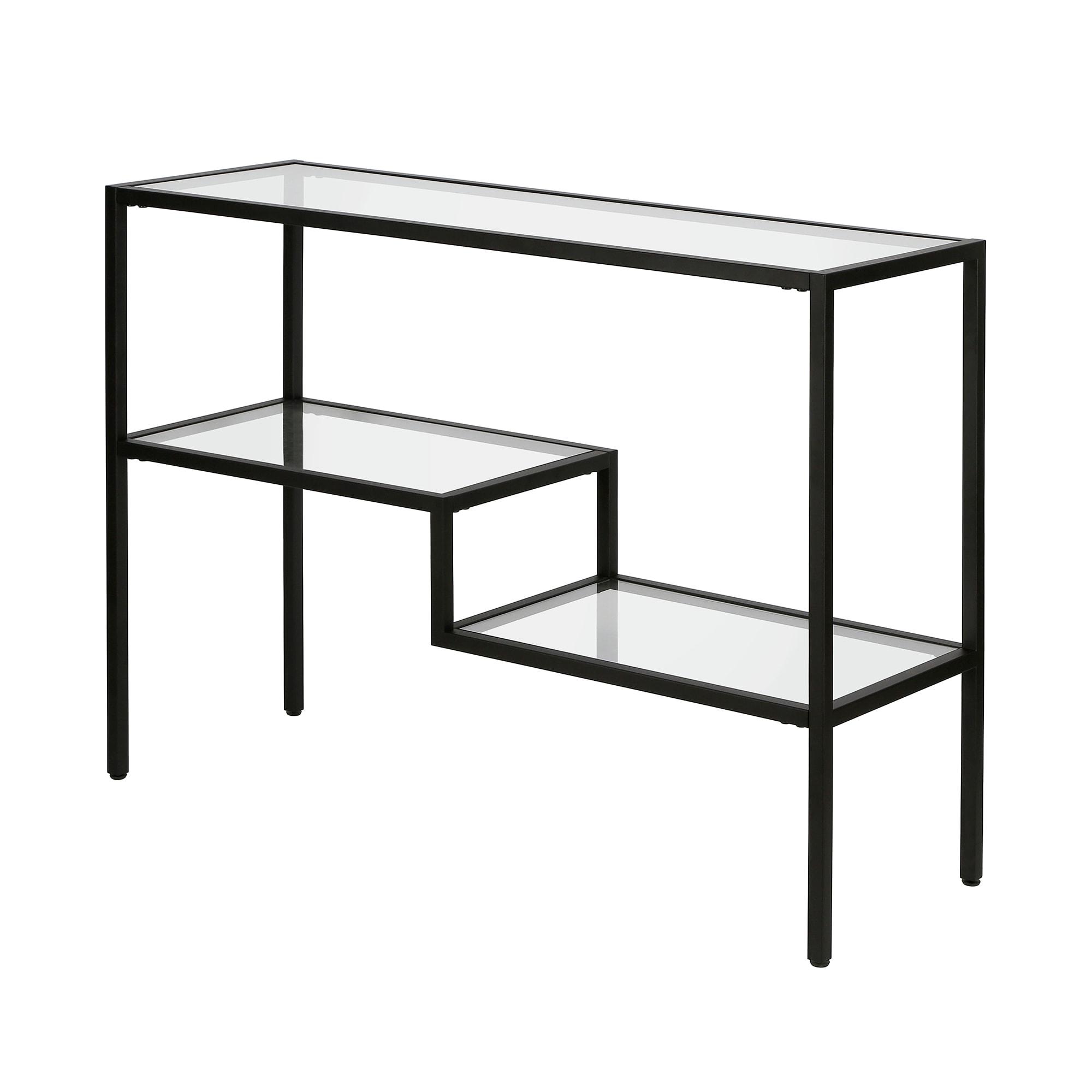 Evelyn&Zoe Lovett 42" Wide Rectangular Console Table, Blackened Bronze