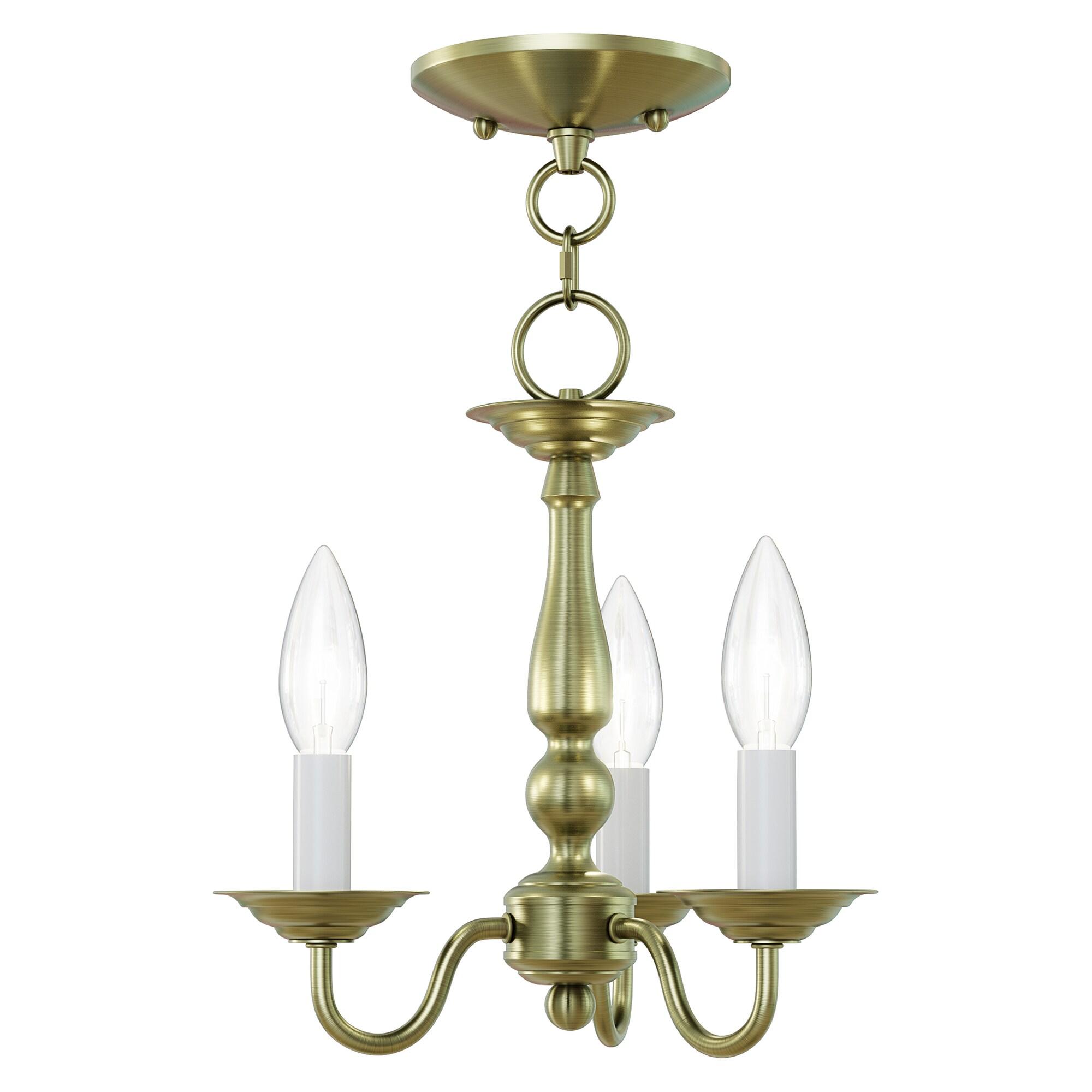 Livex Lighting Williamsburgh 3 - Light Chandelier in  Antique Brass