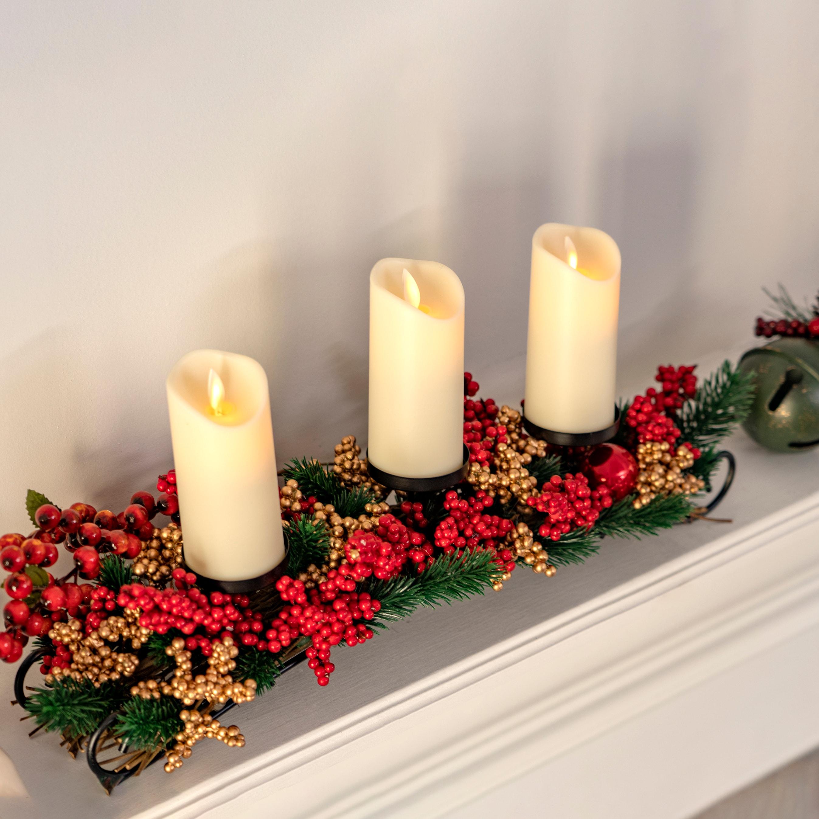 Ornativity Christmas Décor Candle Holder Centerpiece