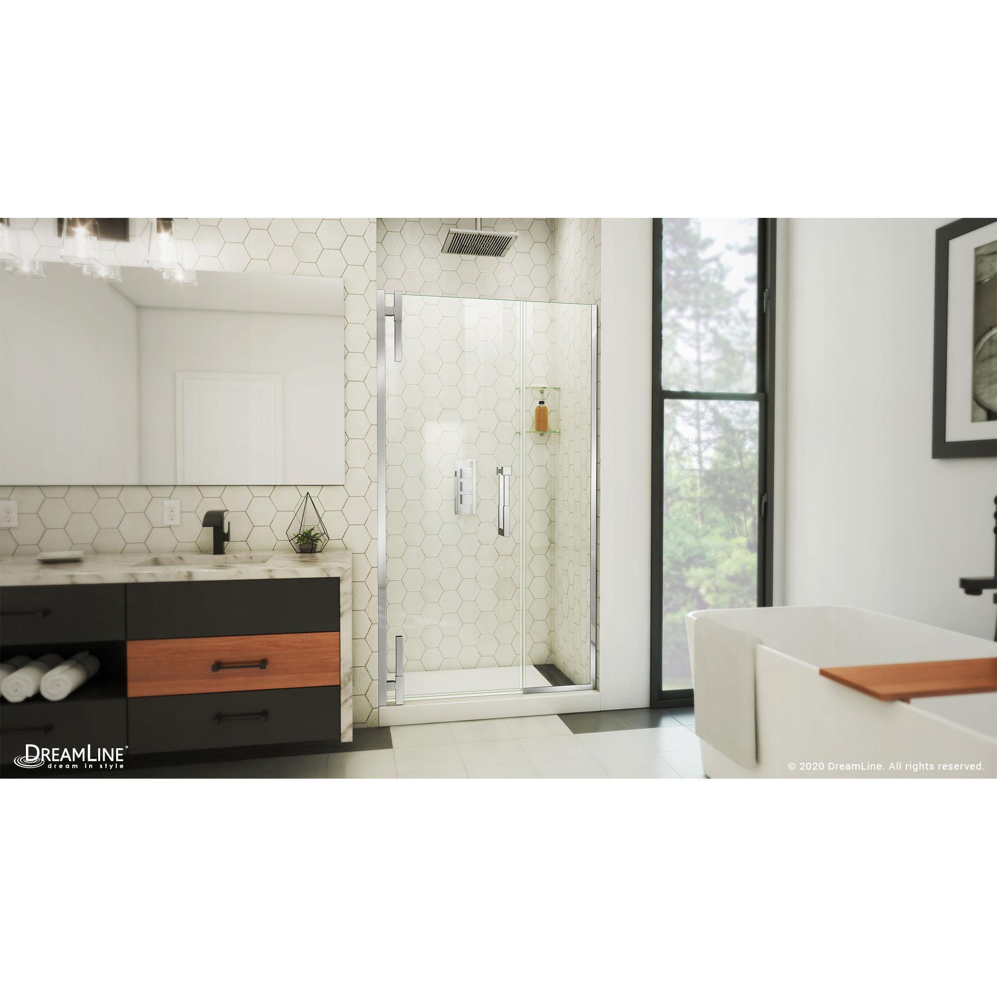 DreamLine Ascend 40-41 in. W x 72 in. H Frameless Pivot Shower Door