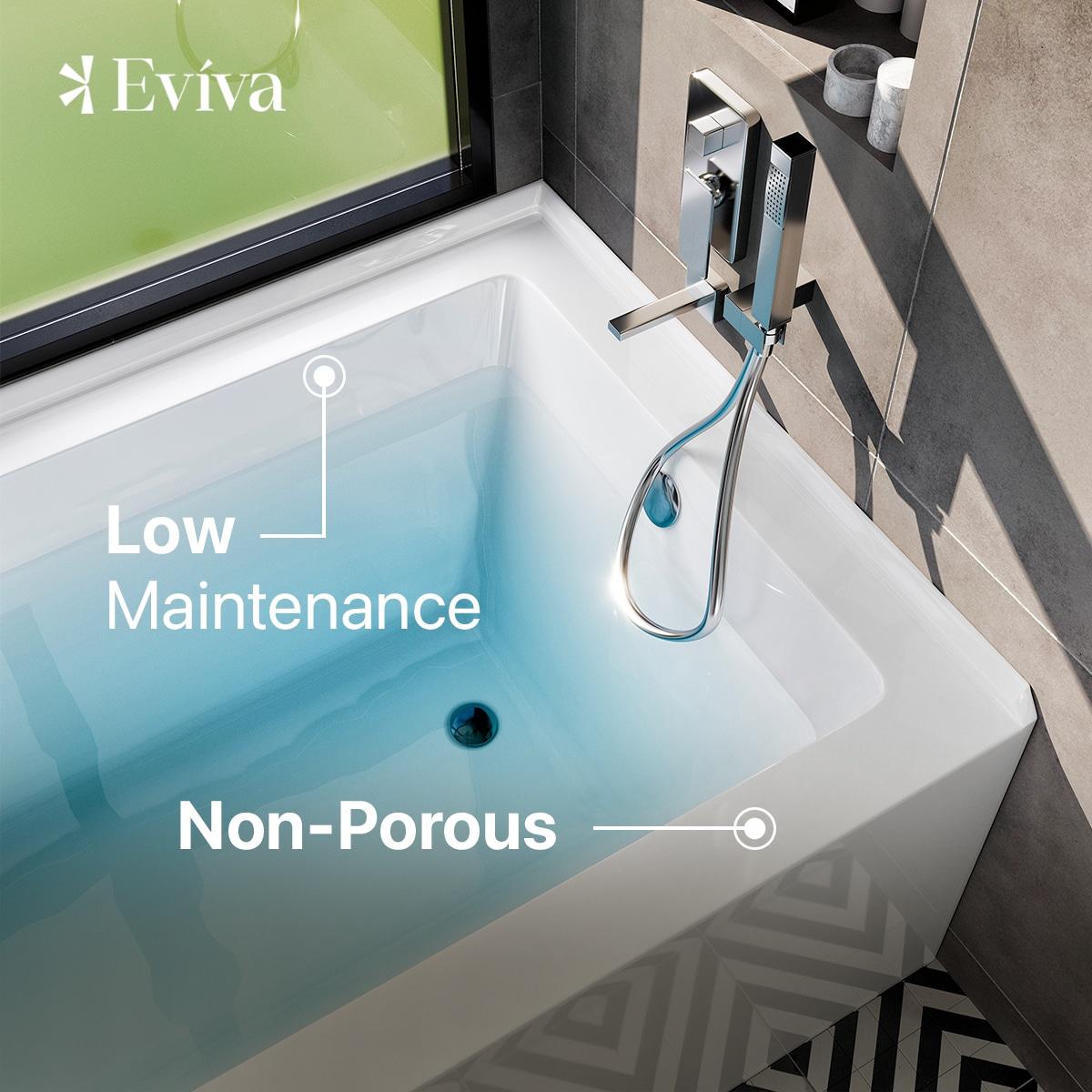 Nova 60'' x 32'' Alcove / Tile In Soaking Acrylic Bathtub