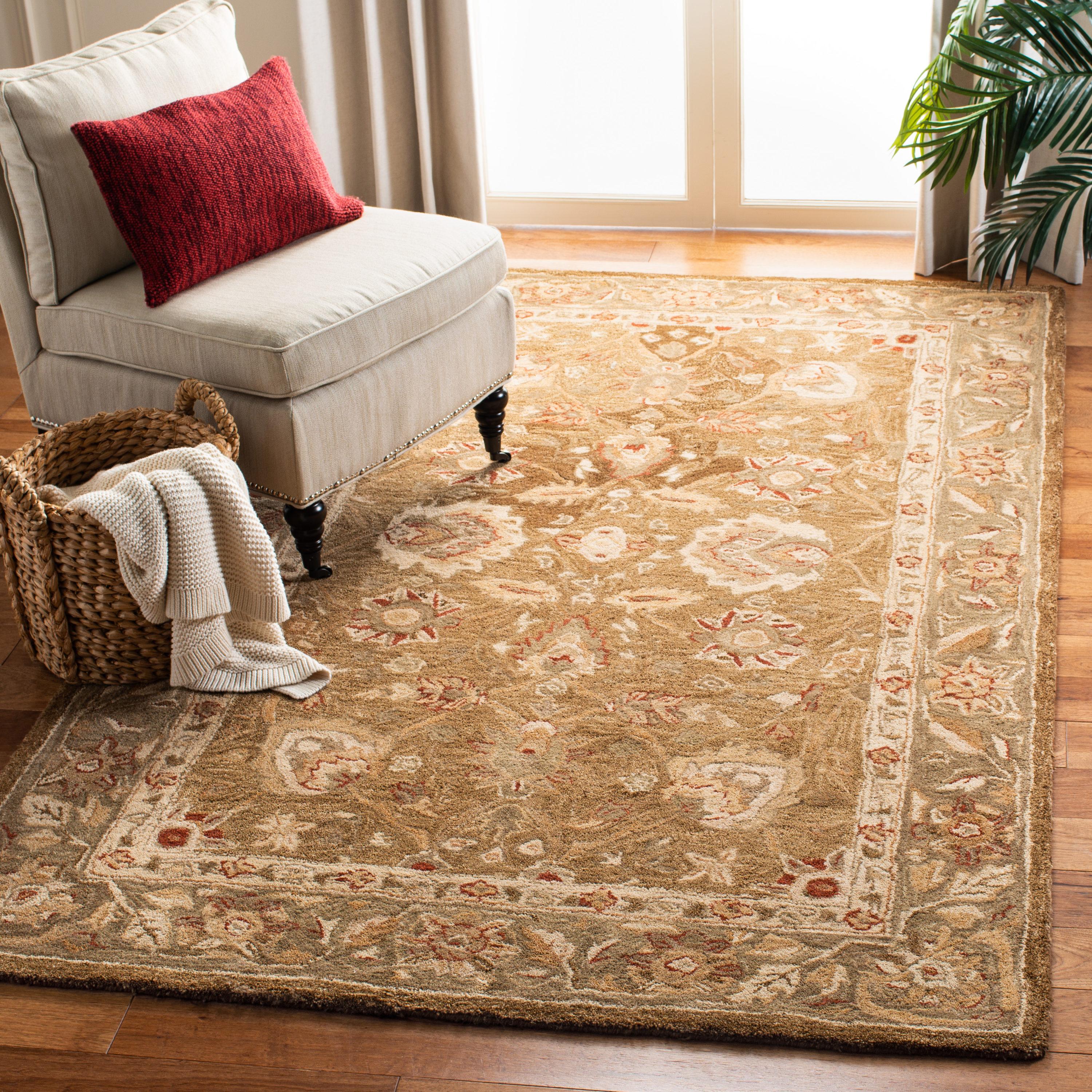 SAFAVIEH Anatolia Venice Floral Wool Area Rug, Brown/Green, 5' x 8'